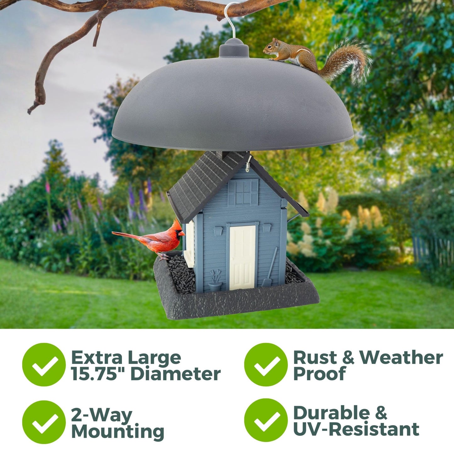 North States Mypet Two-Way Squirrel Baffle, Grey