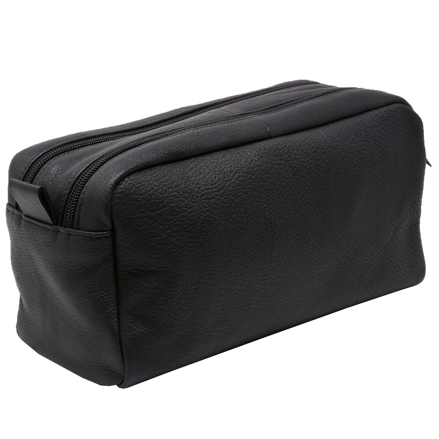 Alpine Swiss Sedona Toiletry Bag Genuine Leather Shaving Kit Dopp Kit Travel Case Black