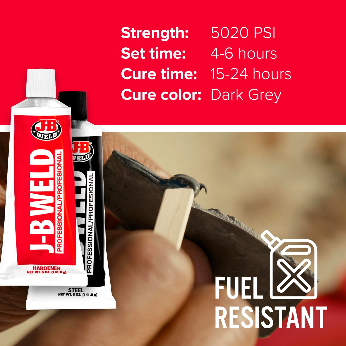 J-B Weld 8281CAN Original Steel-Reinforced Two-Part Epoxy 10 oz Total (2 x 5 oz Twin Tubes) – Pro Size Cold-Weld Adhesive for Metal and Multi-Surface Repairs