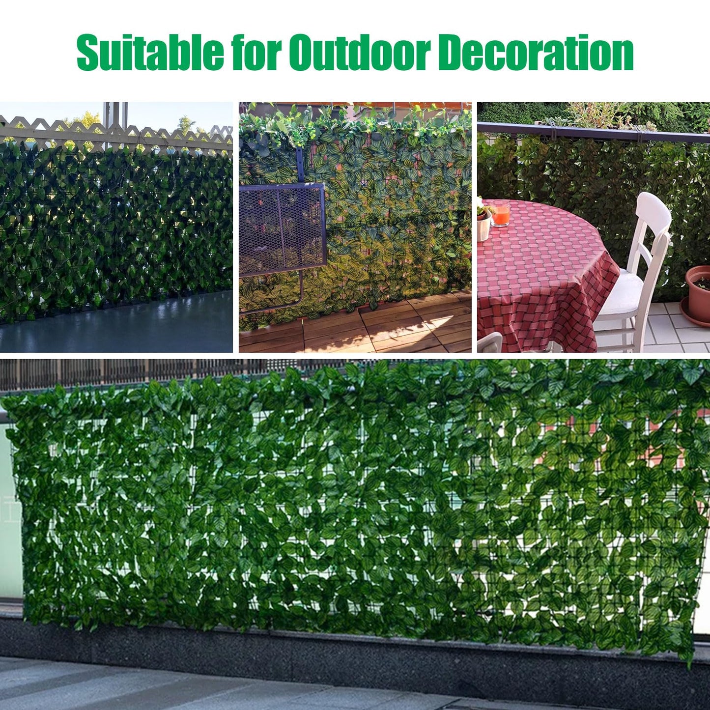 Artificial Ivy Privacy Fence Screen 280"x40", Privacy Screen for Balcony and Garden,Artificial Faux Ivy Hedge,Grass Wall for Indoor and Outdoor Deco with 100PCS Zip Ties (Upgrade Watermelon Leaves)