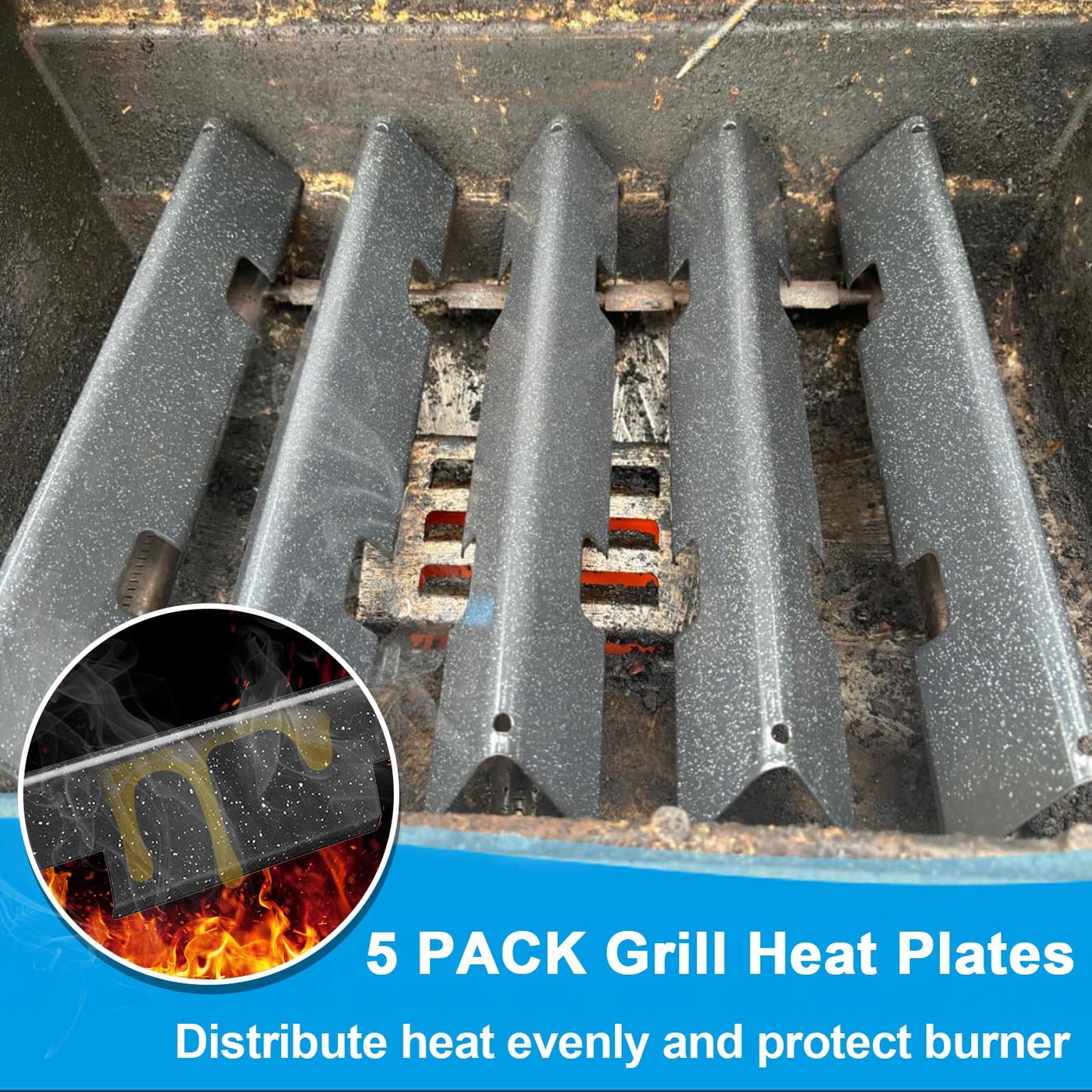7636 Flavorize Bar Parts for Weber Spirit 300 Series, Spirit I & II E310 E320 E330 S310 S320 S330 Gas Grills with Front Controls Panel,Porcelain Enameled 15.3in for Weber Spirit Series Grill Parts