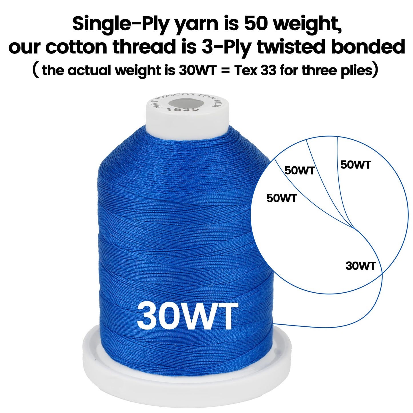 New brothread - 18 Options - Multi-Purpose 100% Mercerized Cotton Threads 50S/3 600M(660Y) Each Spool for for Quilting, Serger, Sewing and Embroidery - 12 Neutral&Jean Colors