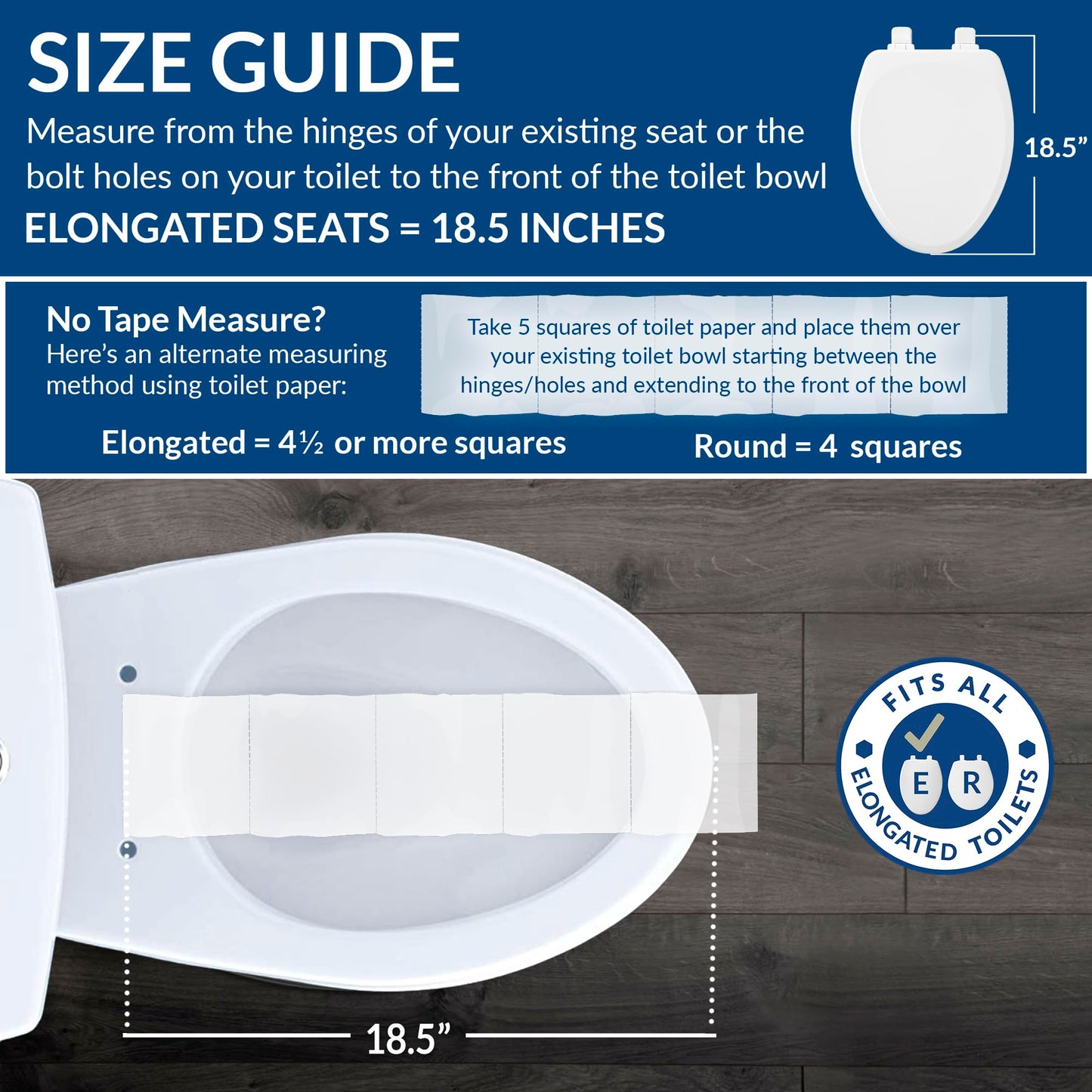 MAYFAIR 1880SLOW 000 Caswell Toilet Seat will Slowly Close and Never Loosen, ELONGATED, Long Lasting Plastic, White