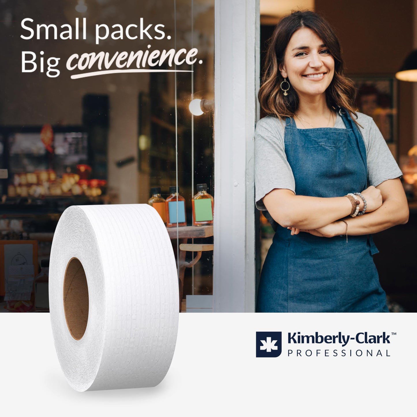 Scott Professional High-Capacity Jumbo Roll Toilet Paper, Bulk (03148), 2-Ply, White, Non-Perforated, Compact for Easy Storage (4 Rolls at 1,000' Each, 4,000'/Case)