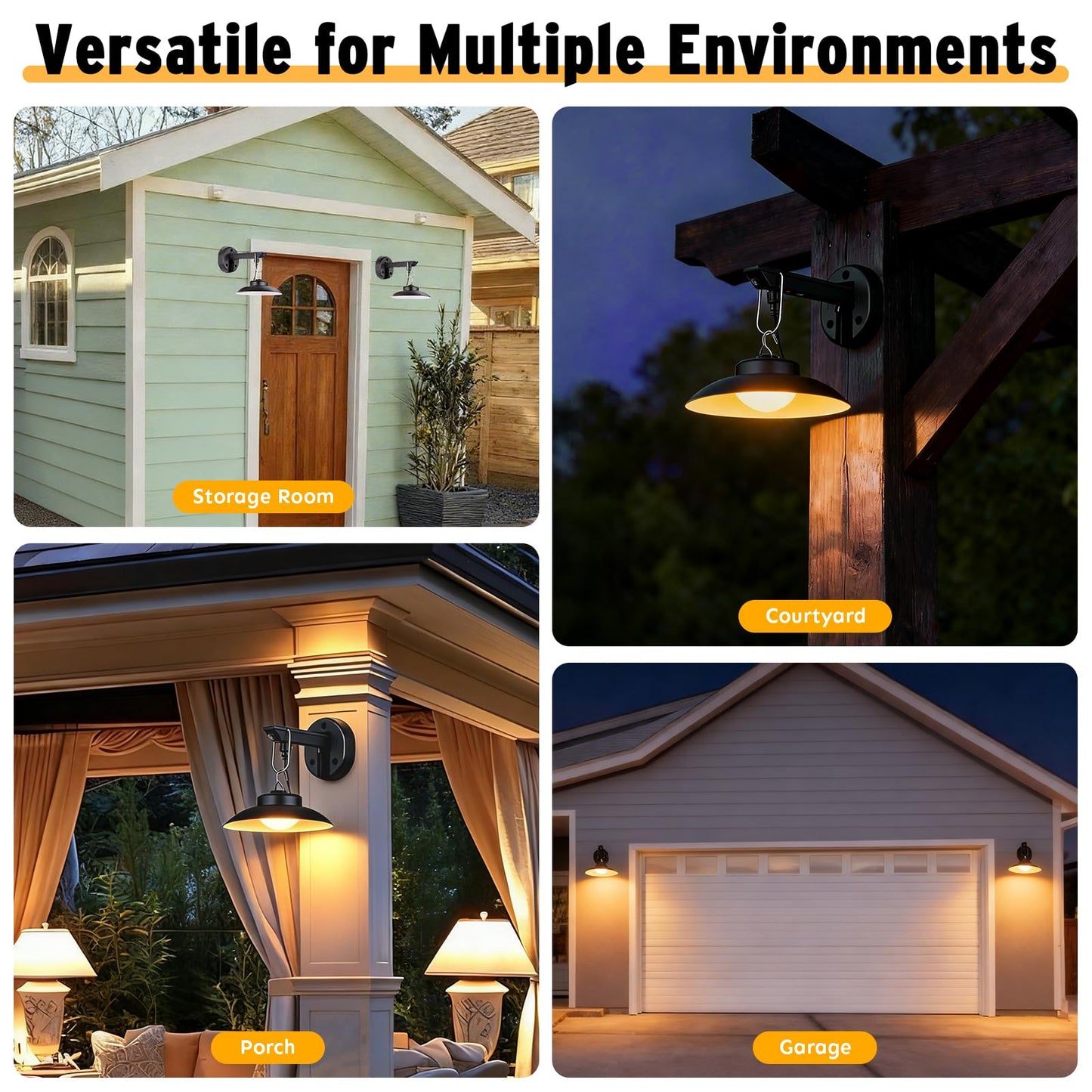 200lm Solar Barn Lights Outdoor with 3 Lighting Modes & Motion Sensor, No Wiring Needed, Solar Wall Lights Outdoor Waterproof, Farmhouse Exterior Wall Sconce, Outdoor Light Fixtures for Garage(2 Pack)