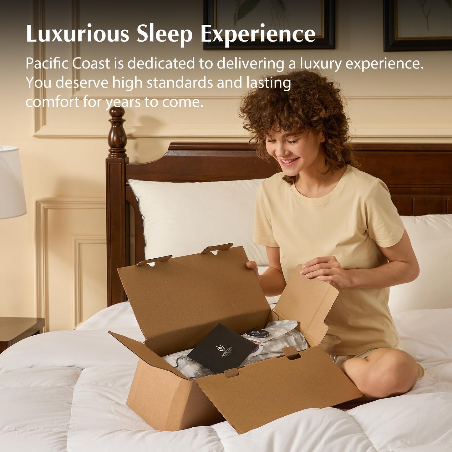 Pacific Coast Premium Goose Feather & Down Bed Pillows, Hotel Quality Collection, Medium Support for Side & Back Sleepers (Queen (Pack of 1))