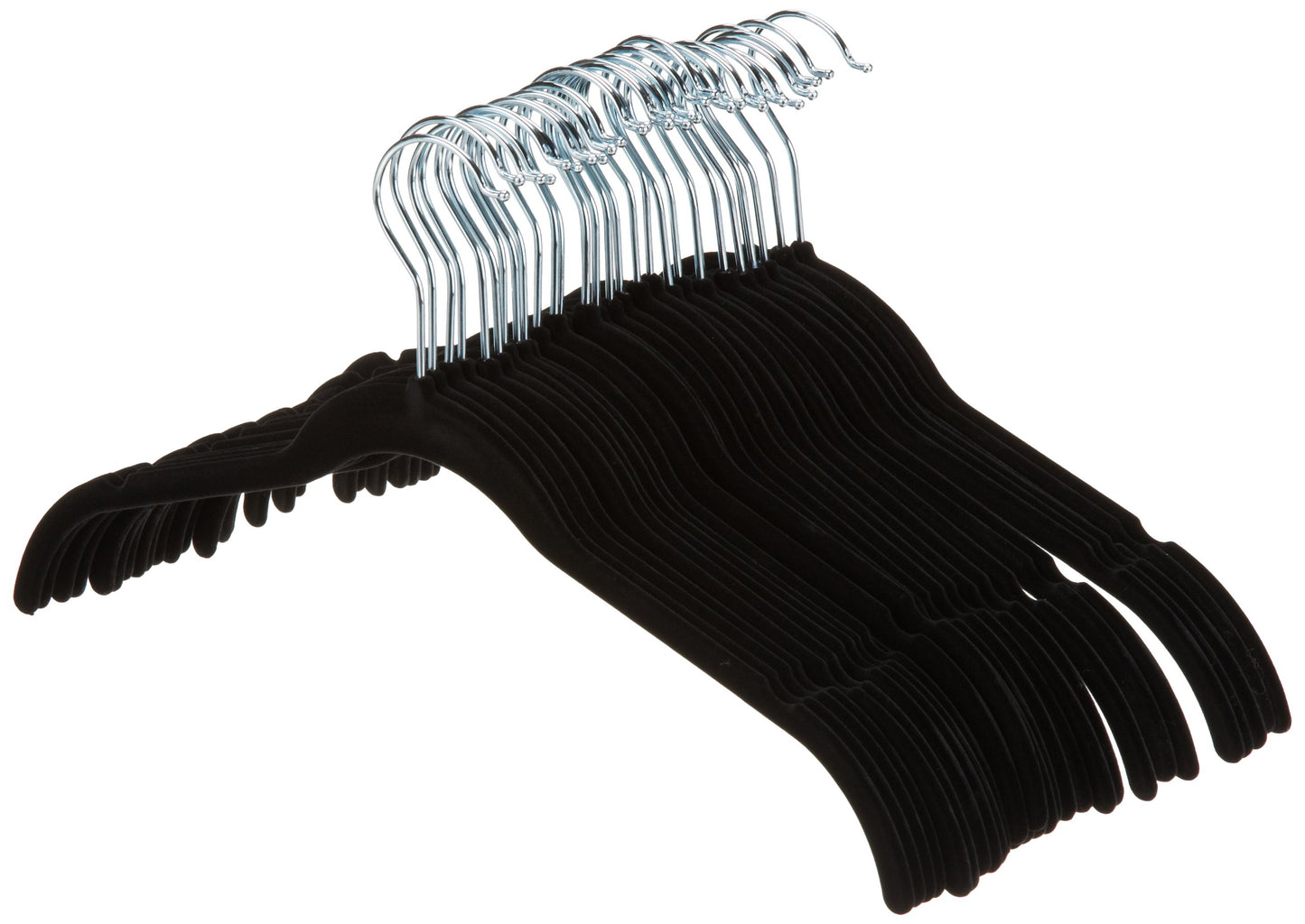 AmazonBasics Velvet Clothing Hangers - 30-Pack, Black