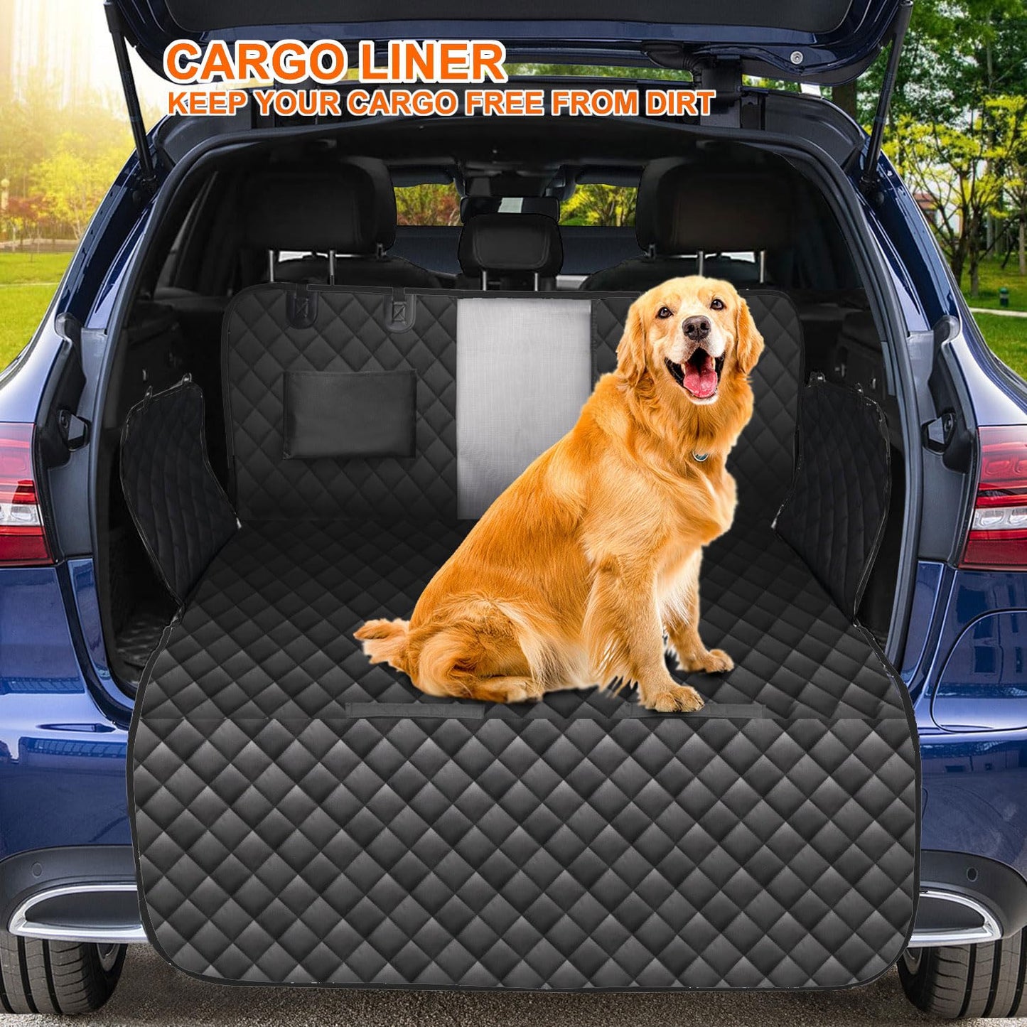 Pets Dog Seat Cover for Back Seat with Mesh Window, 100% Waterproof Heavy-duty Dog Hammock Car Seat Covers for Dogs Non Slip Protection Against Dirt ,Pet Fur, Dog Car Back Seat for Cars SUVs