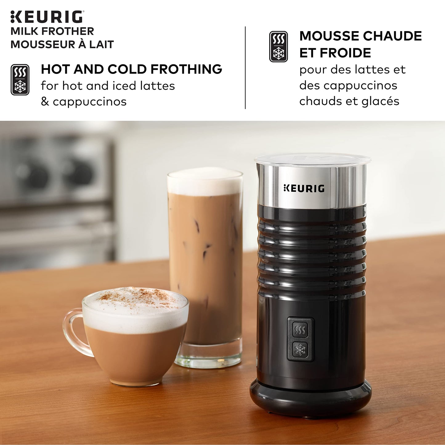 Keurig Milk Frother For Lattes And Cappuccinos, Features Hot And Cold Function, Black