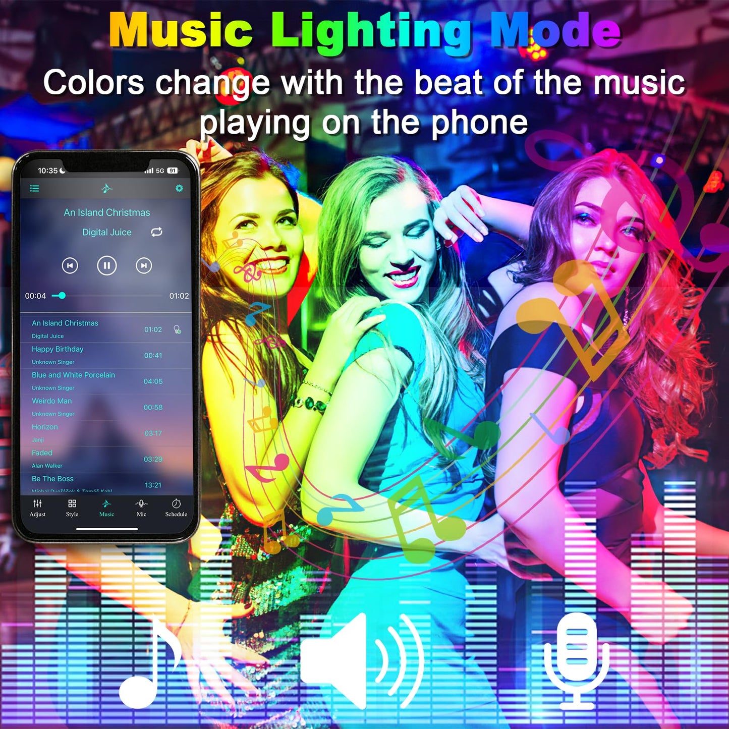 2 Pack LED Flood Light Outdoor 60W Equivalent 6000LM RGB Floodlight with APP Control, DIY Scenes, Timing, Music Sync, IP66 Waterproof Outdoor Lights