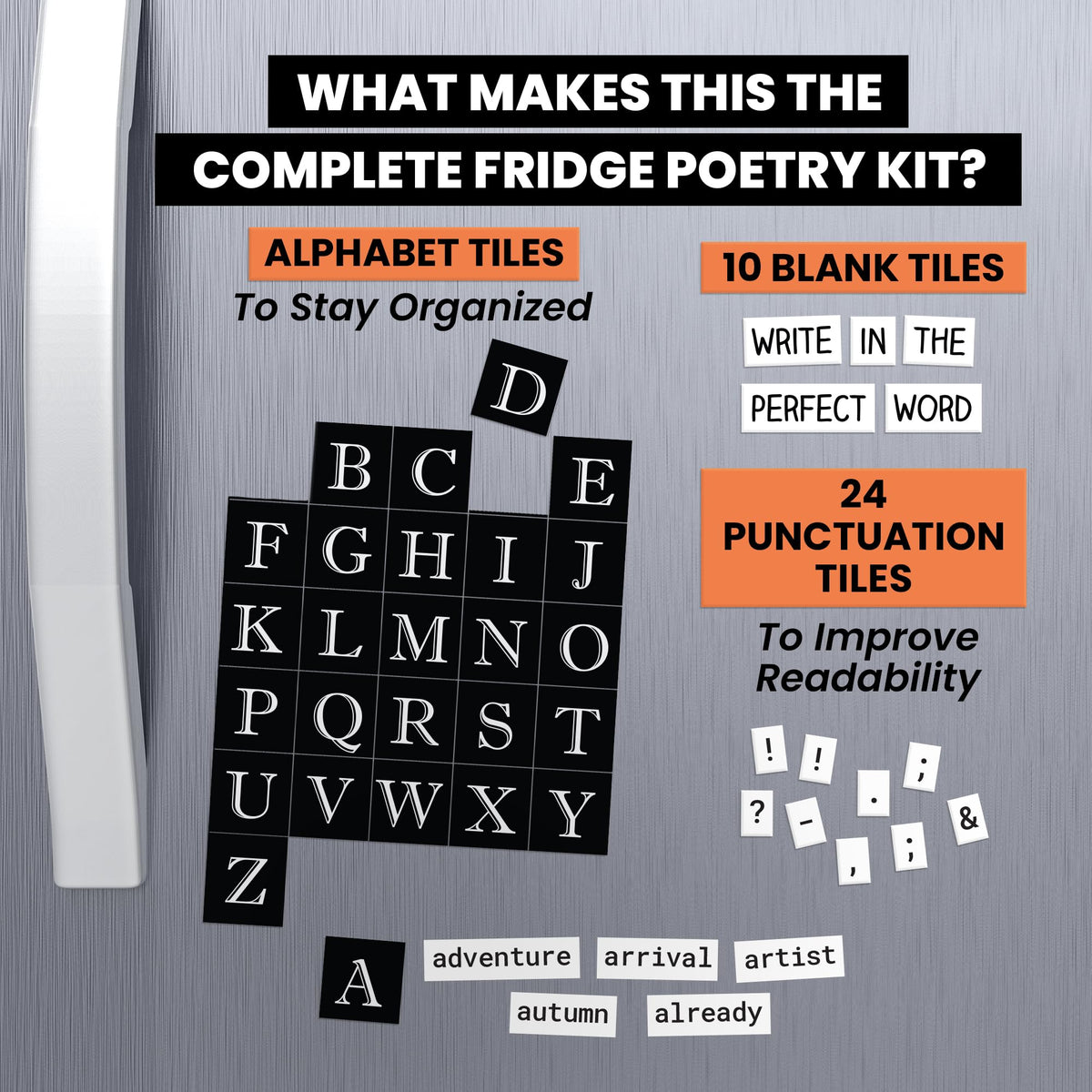 The Essential Kit of Word Magnets - Everything Needed for Fun Fridge Poetry - 797 Magnetic Words Compatible with Most Other Kits - Experience the Fun of Creative Word Play and Self Expression