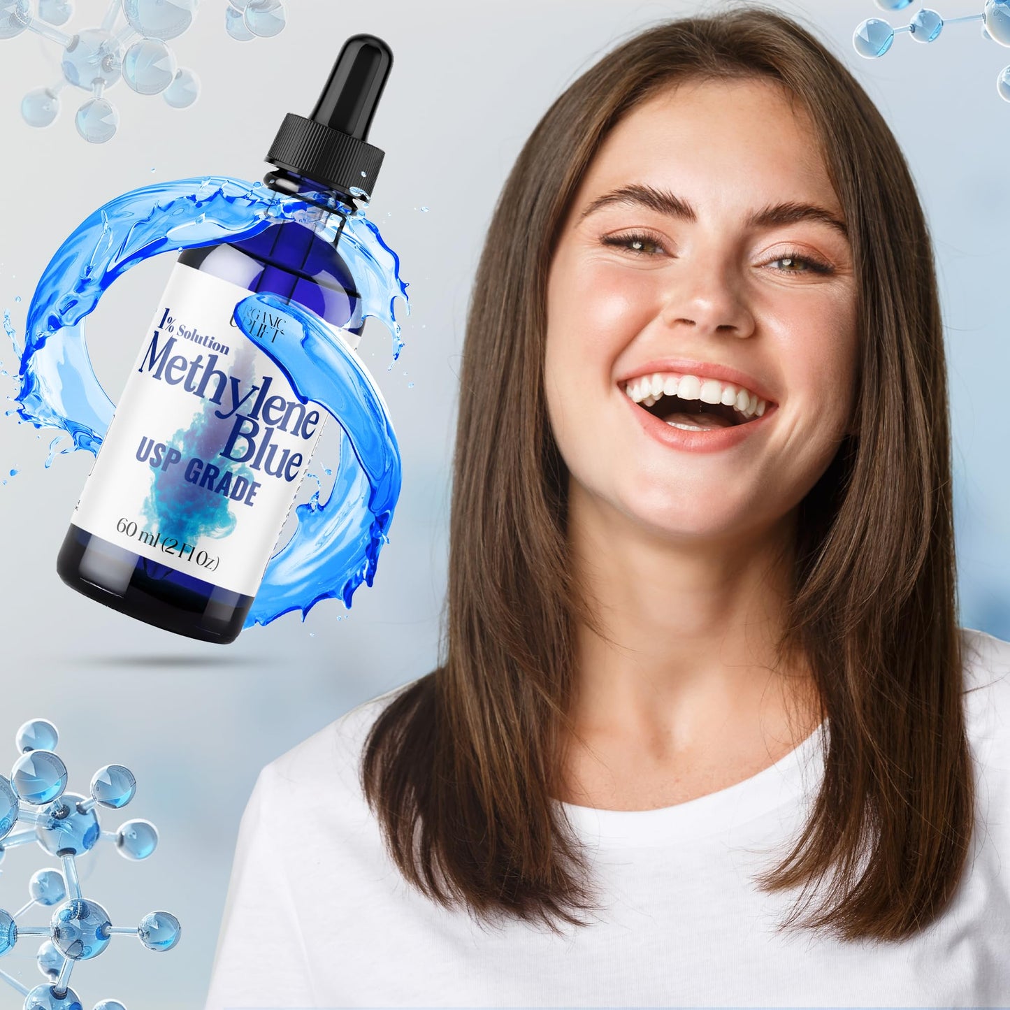 (2 Pack) Methylene Blue Canada, 1% Aqueous USP Grade Solution, Ultra High Purity, Formaldehyde Free, Amber Glass Bottle with Graduated Dropper, Includes Certificate.