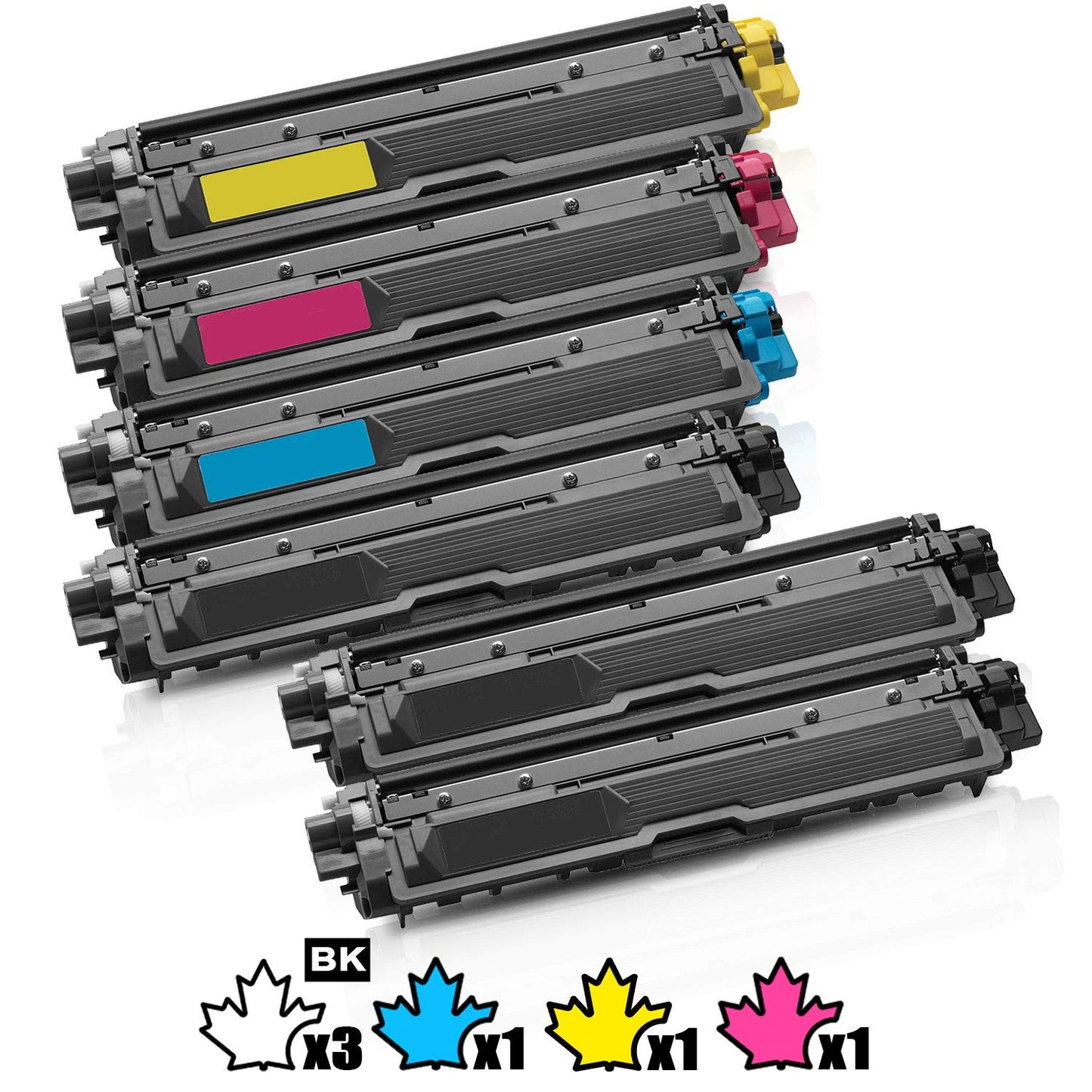 6 Inkfirst Toner Cartridges Compatible Remanufactured for Brother TN-221 TN-225 Black, Cyan, Magenta, Yellow (1 Set + 2 Black) MFC-9130CW MFC-9330CDW MFC-9340CDW HL-3170CDW HL-3170CW HL-3140CW TN221BK TN225C TN225M TN225Y