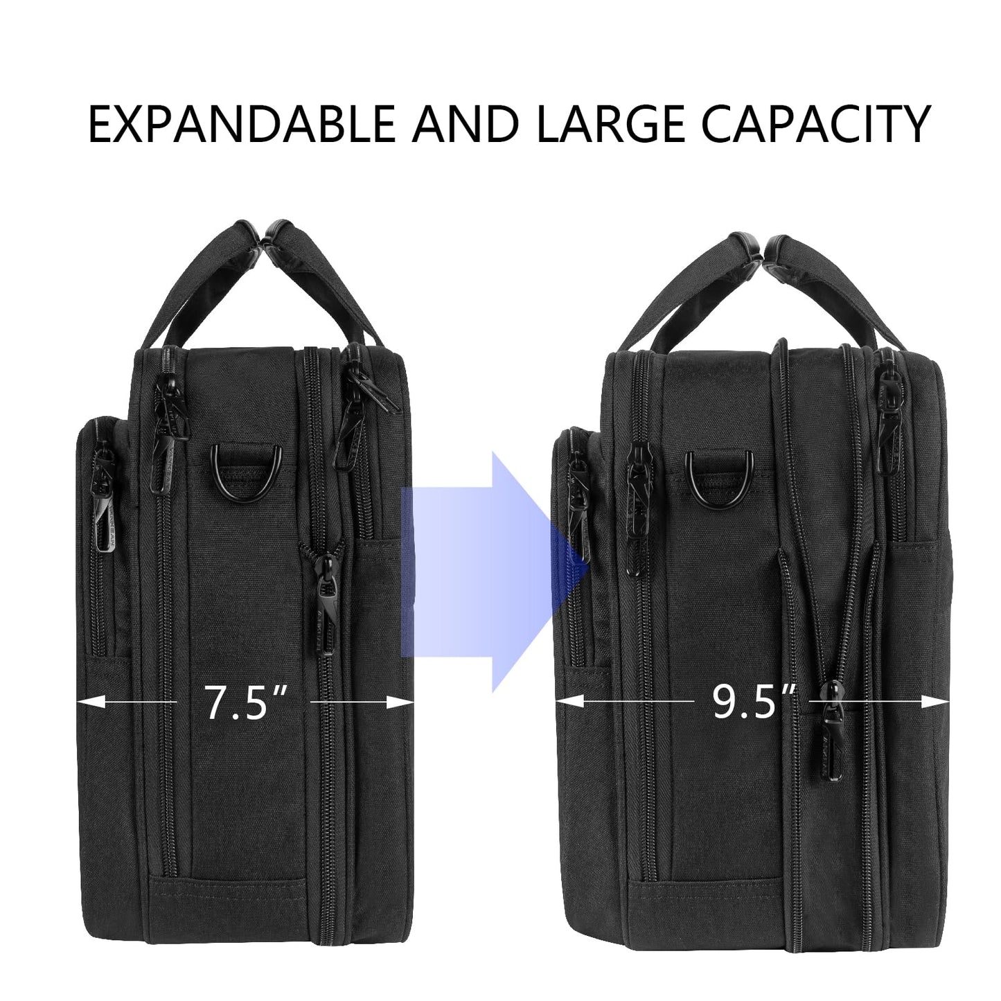 VANKEAN Laptop Briefcase Premium Laptop Case Fits Up to 17.3 Inch Business Shoulder Bag Laptop Expandable Water-Repellent