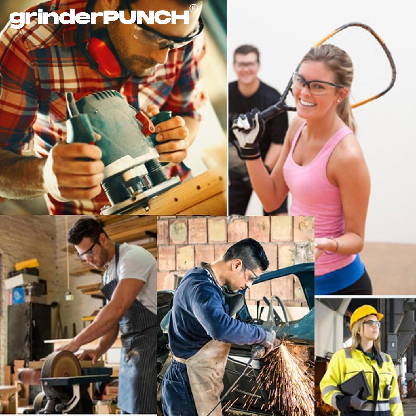 2 Pairs Bifocal Safety Glasses Clear Lens with Reading Corner - Non-Slip Rubber Grip Diopter/+2.50