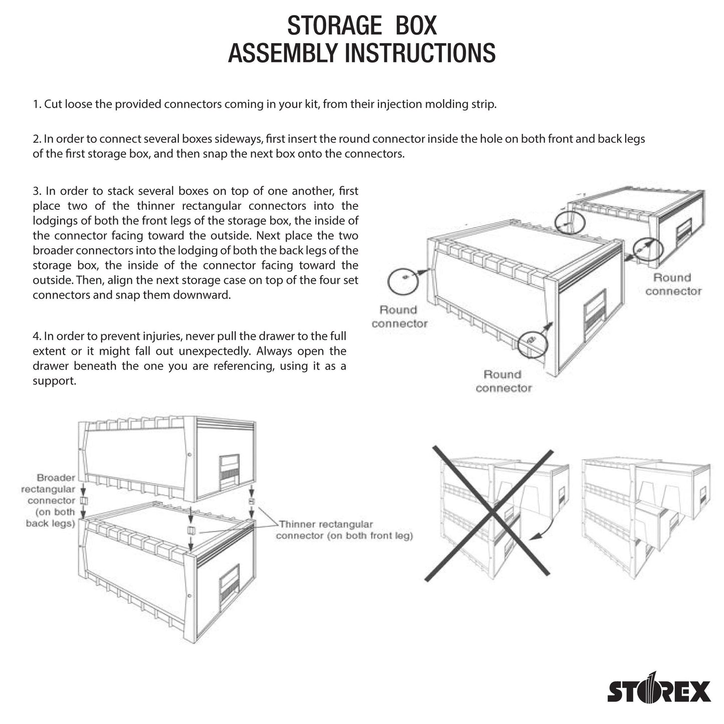 Storex Archive Storage Box for Letter Size Hanging Files, 24-Inch Depth, Black/Grey (61106U01C)