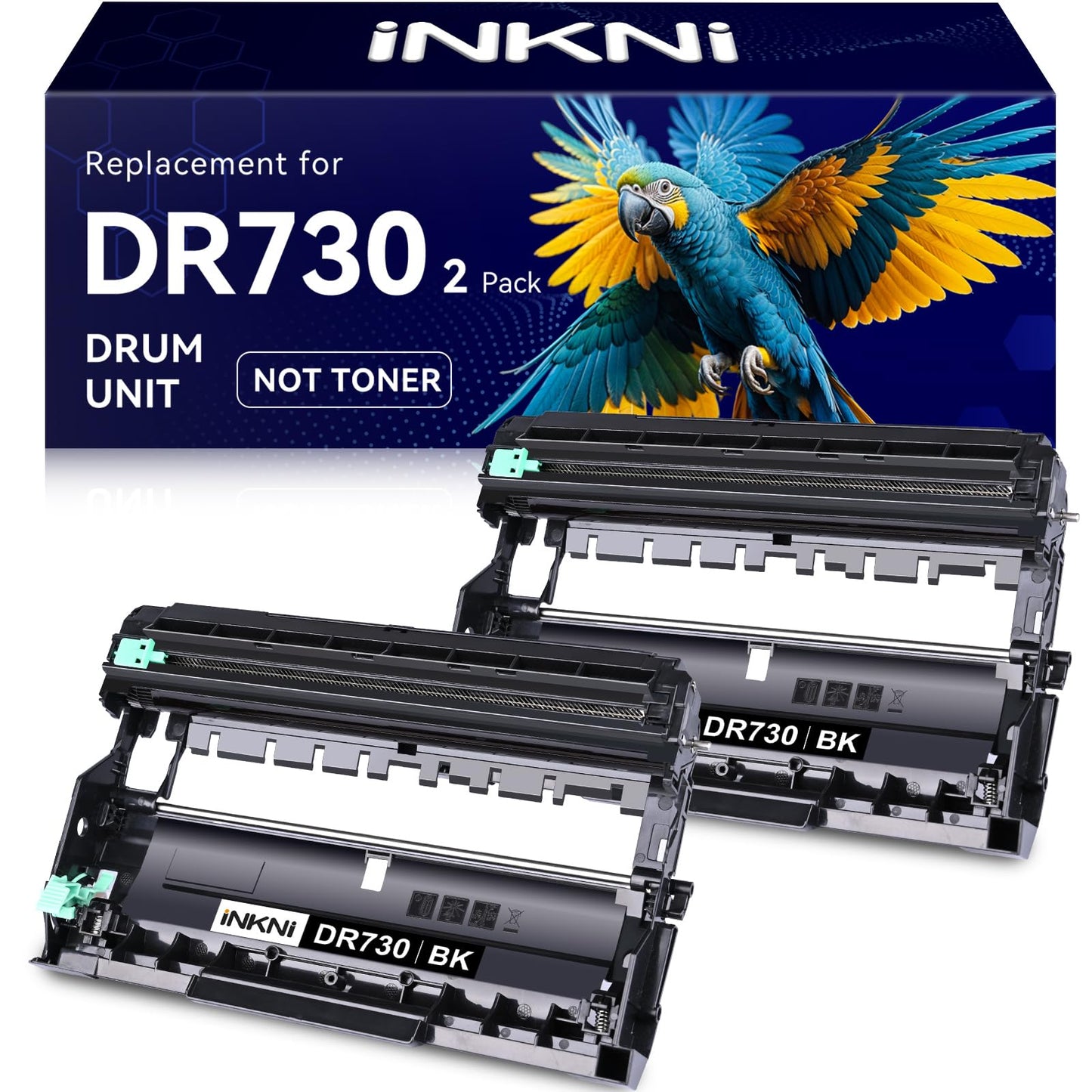 Compatible DR730 Drum Unit Replacement for Brother DR-730 TN760 Toner Compatible with MFC-L2710DW MFC-L2750DW HL-L2395DW HL-L2370DW HL-L2350DW HL-L2390DW DCP-L2550DW Printer (2 Pack, NOT Toner)