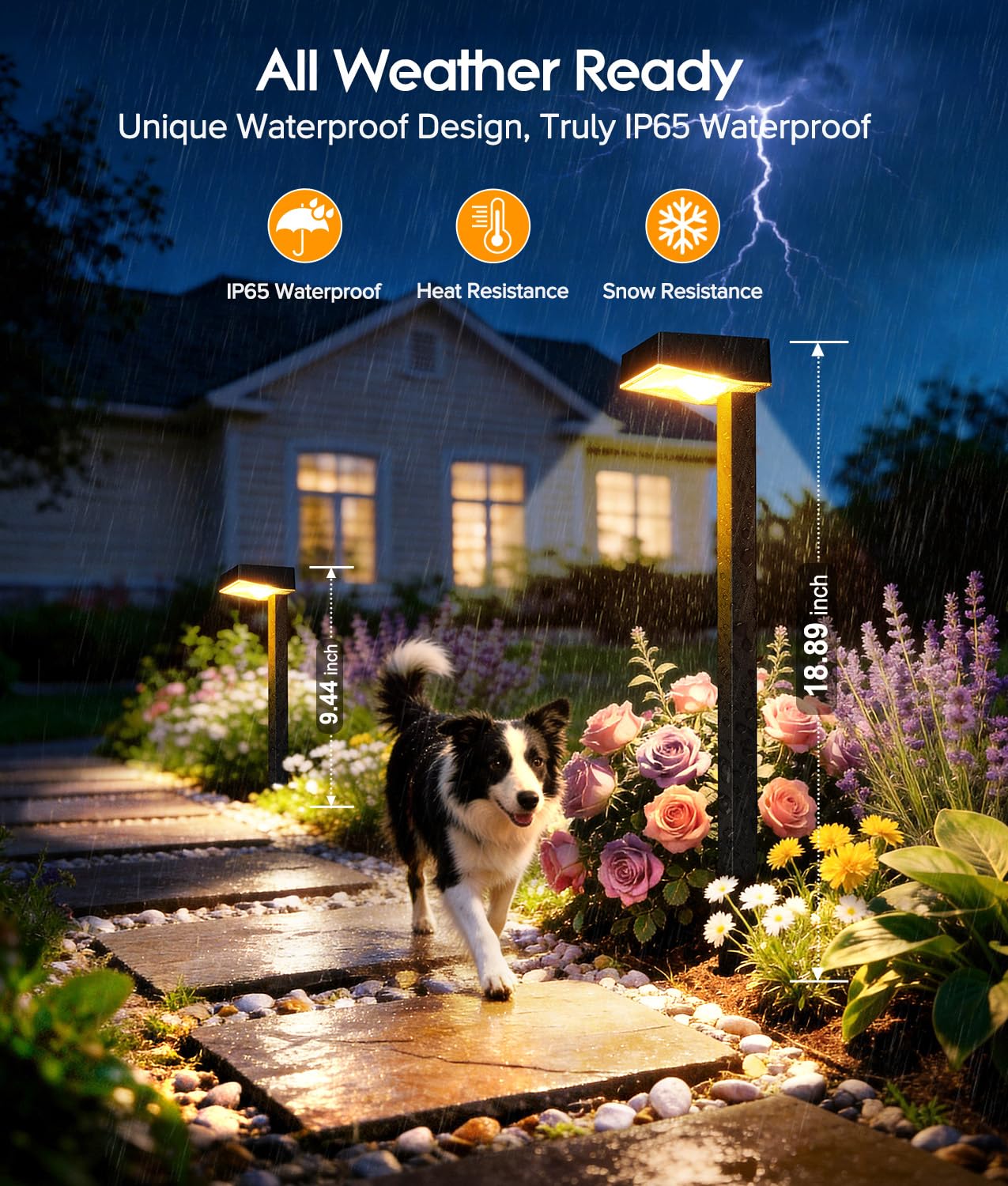 KOOPER Solar Pathway Lights Outdoor, 8 Pack Garden Lights Solar Powered Path Lights with Bigger LED Lens, 2 Light Modes Waterproof Outdoor Solar Light for Yard Driveway Walkway Landscape Patio Lawn