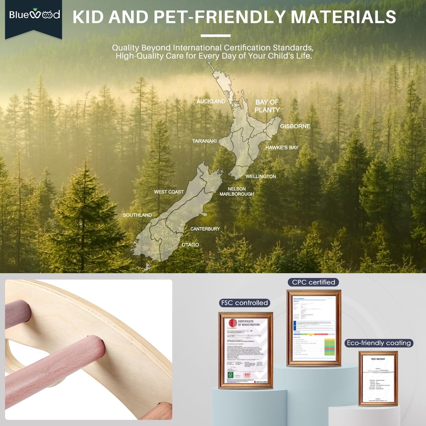 BlueWood Wooden Ladder Arch for Climbing Toddlers Set Waldorf Children Indoor Gym Learning Toys Playset Playground Kids - Mauve Pink