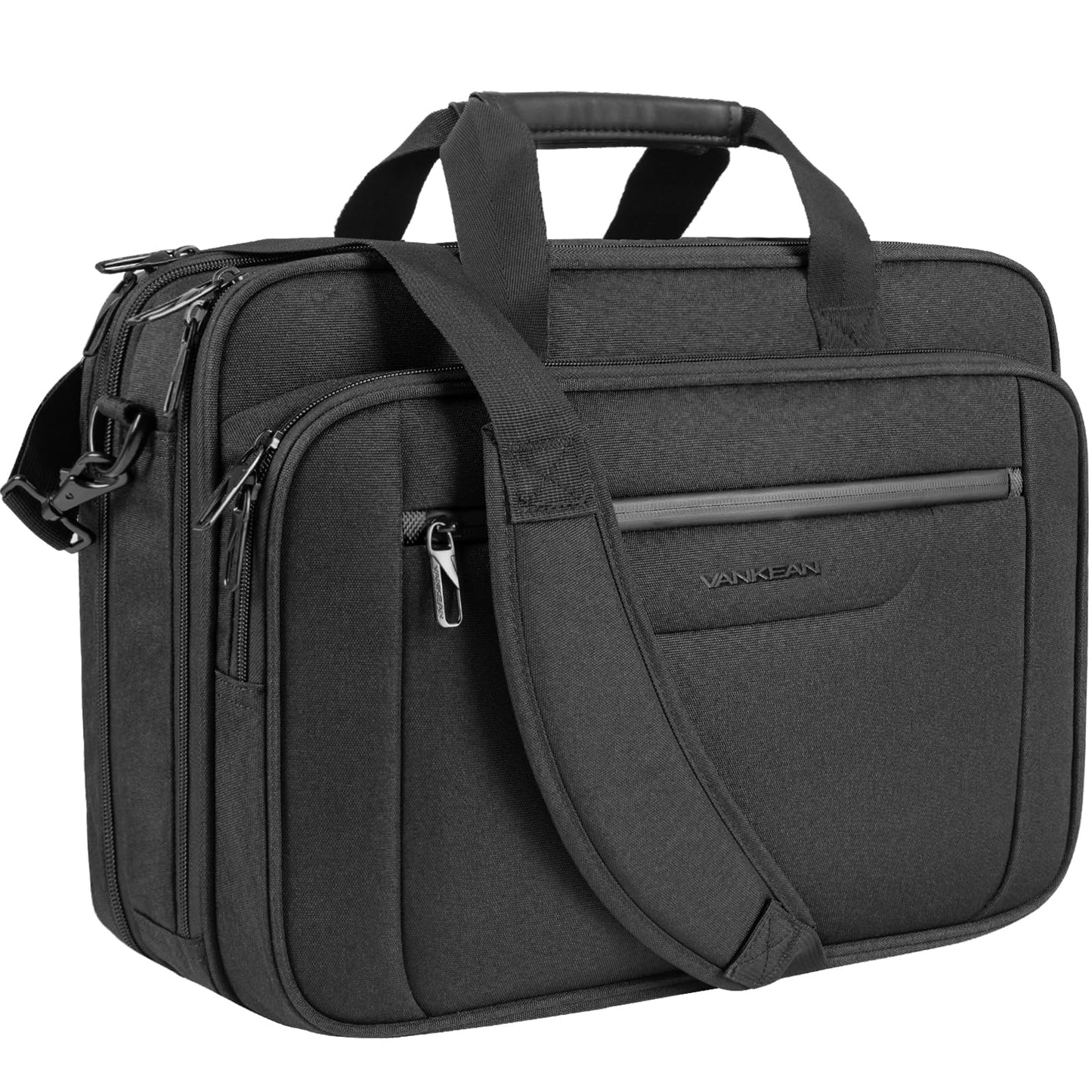 VANKEAN Laptop Briefcase Premium Laptop Case Fits Up to 17.3 Inch Business Shoulder Bag Laptop Expandable Water-Repellent