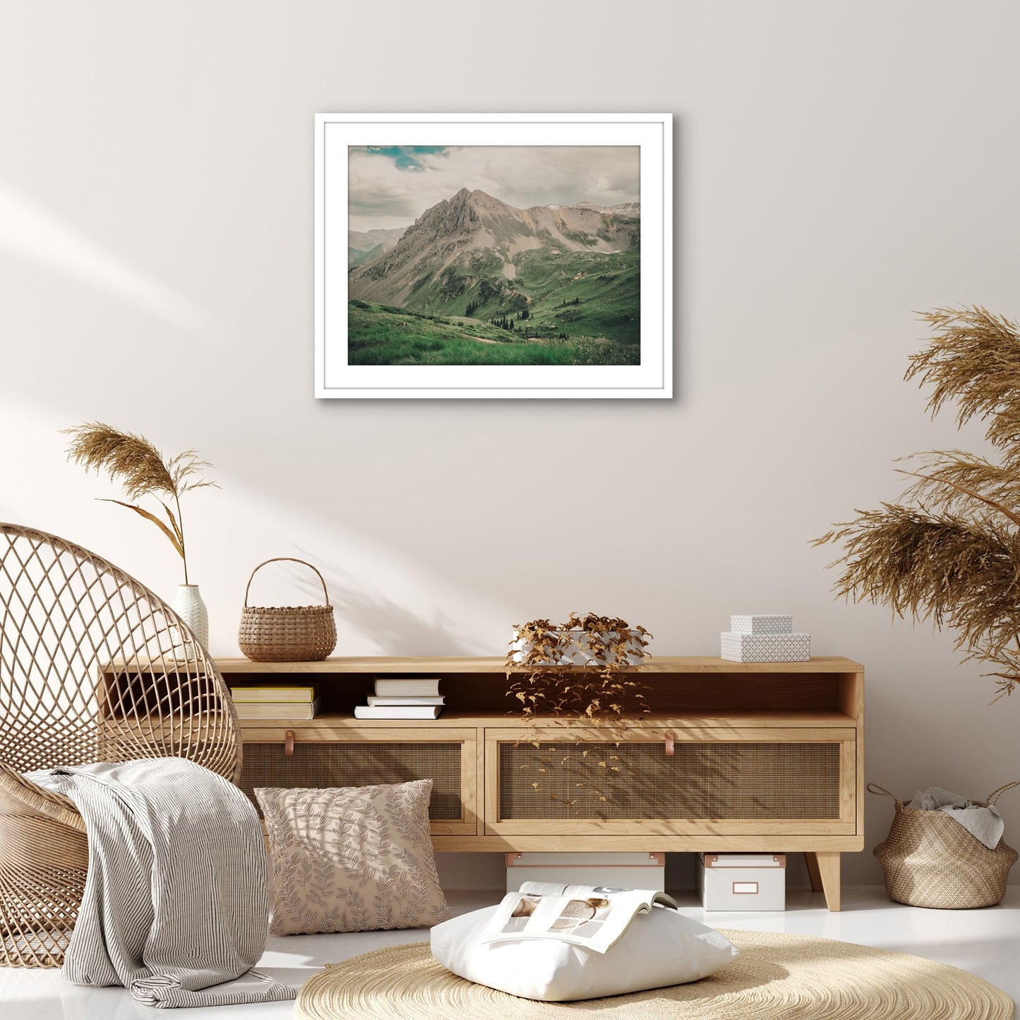 Americanflat 22x28 Poster Frame with Polished Plexiglass - Use as 18x24 Frame with Mat or Display 22x28 Photo Without Mat - Streamline Collection - Thin Border Picture Frames for Wall - White