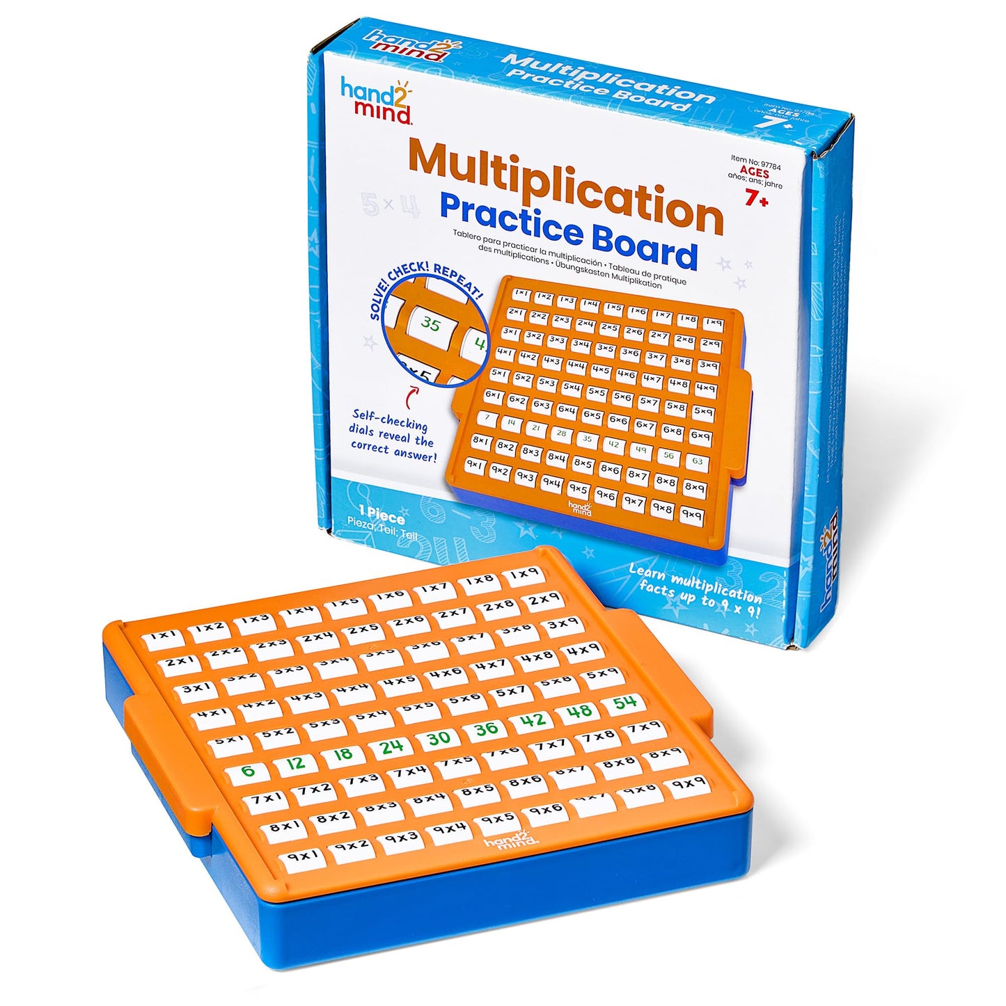hand2mind Multiplication Practice Board, Math Facts Games, Elementary Math Manipulatives, Educational Toys, Kids Learning Toys, Number Centers for Classroom, Multiplication Table Learning Activities
