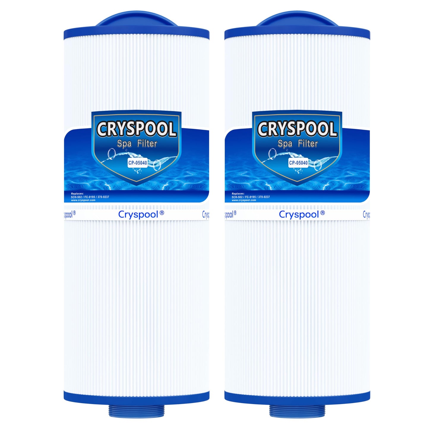 Cryspool 05040 Filter Compatible with Marquis Spa 20041, 20091, 370-0237, 5CH-502, Marquis 50, PPM50SC-F2M, FC-0195, 50 Sq. Ft Spa Filter Cartridge, 2 Pack