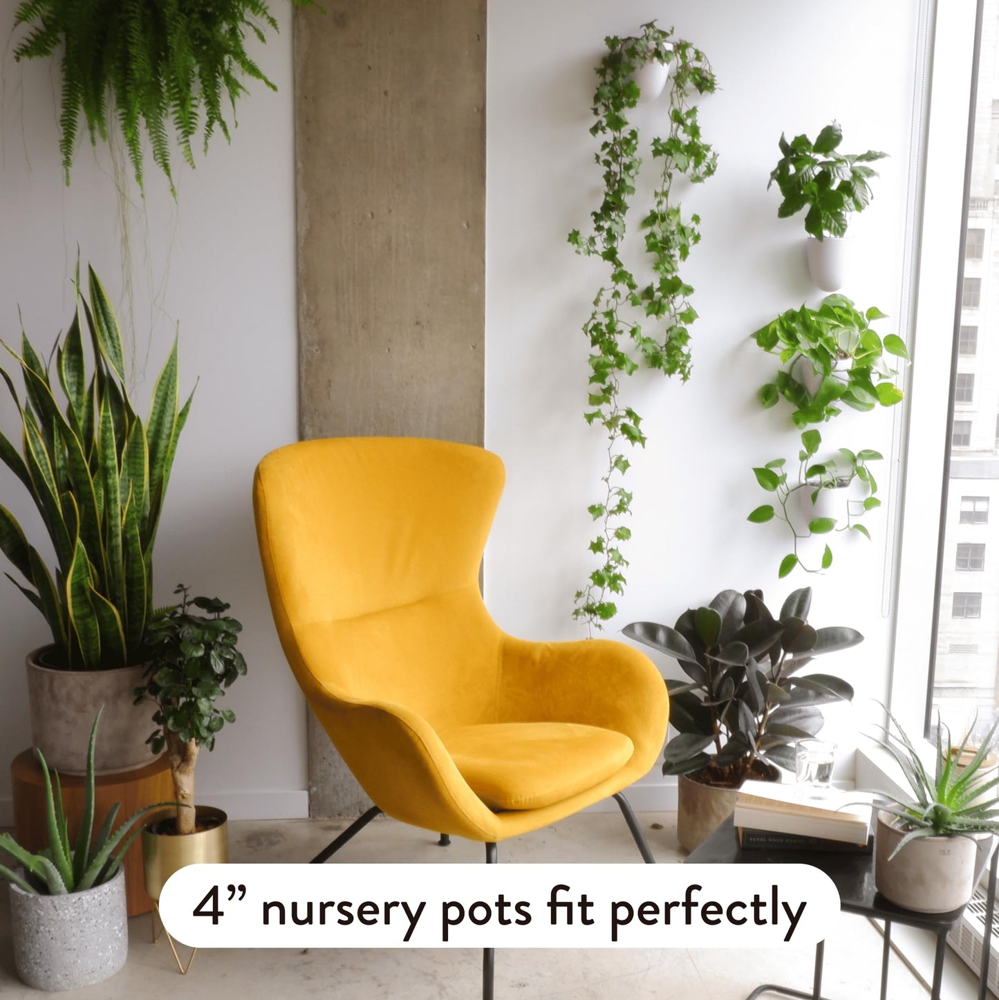 PlantPod Luxe - Self-Watering Wall Planters (Set of 6) - Easy to Water and Install - Lightweight - Design Your Own Vertical Garden - Wall Planters for Indoor Plants