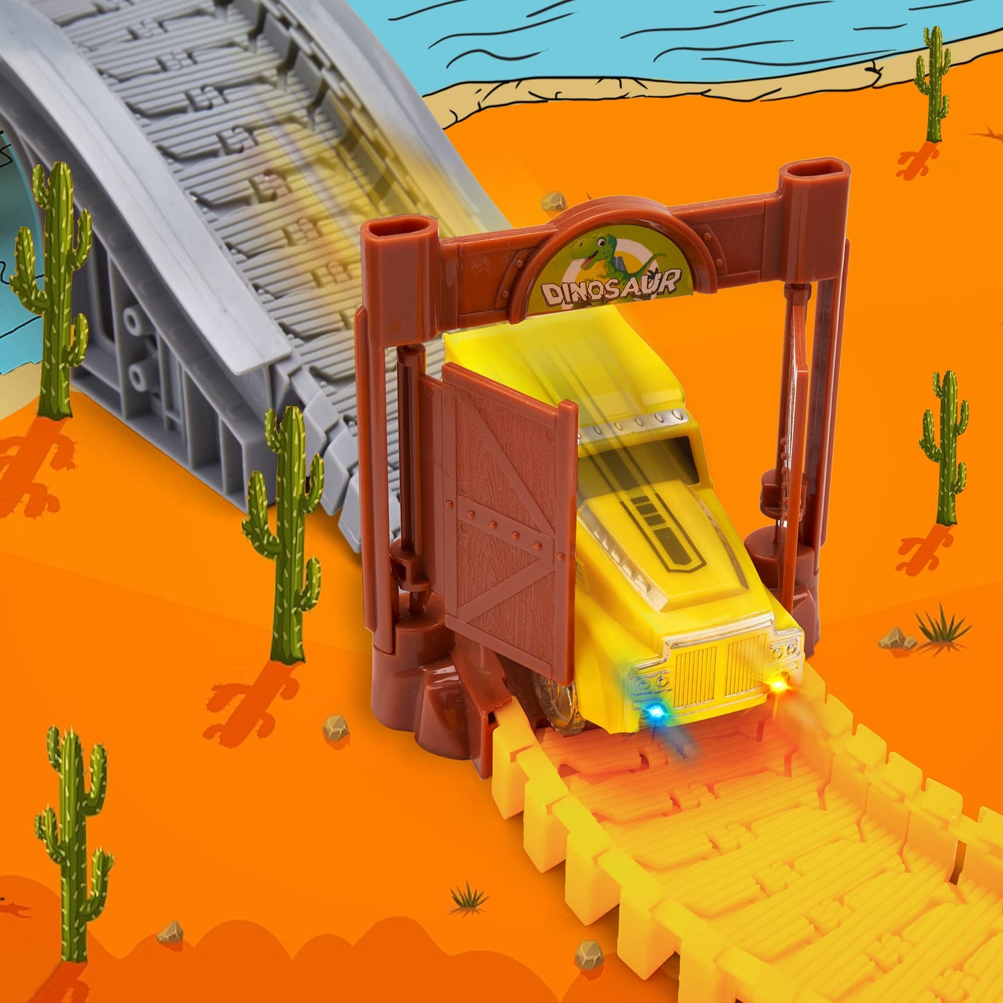 OR OR TU Construction Toys 342Pcs Race Track Sets for Boys/Girls Kids Excavator Toy Toddler Train Set Flexible Car Track Gift for 3 4 5 6+ Years Old Children