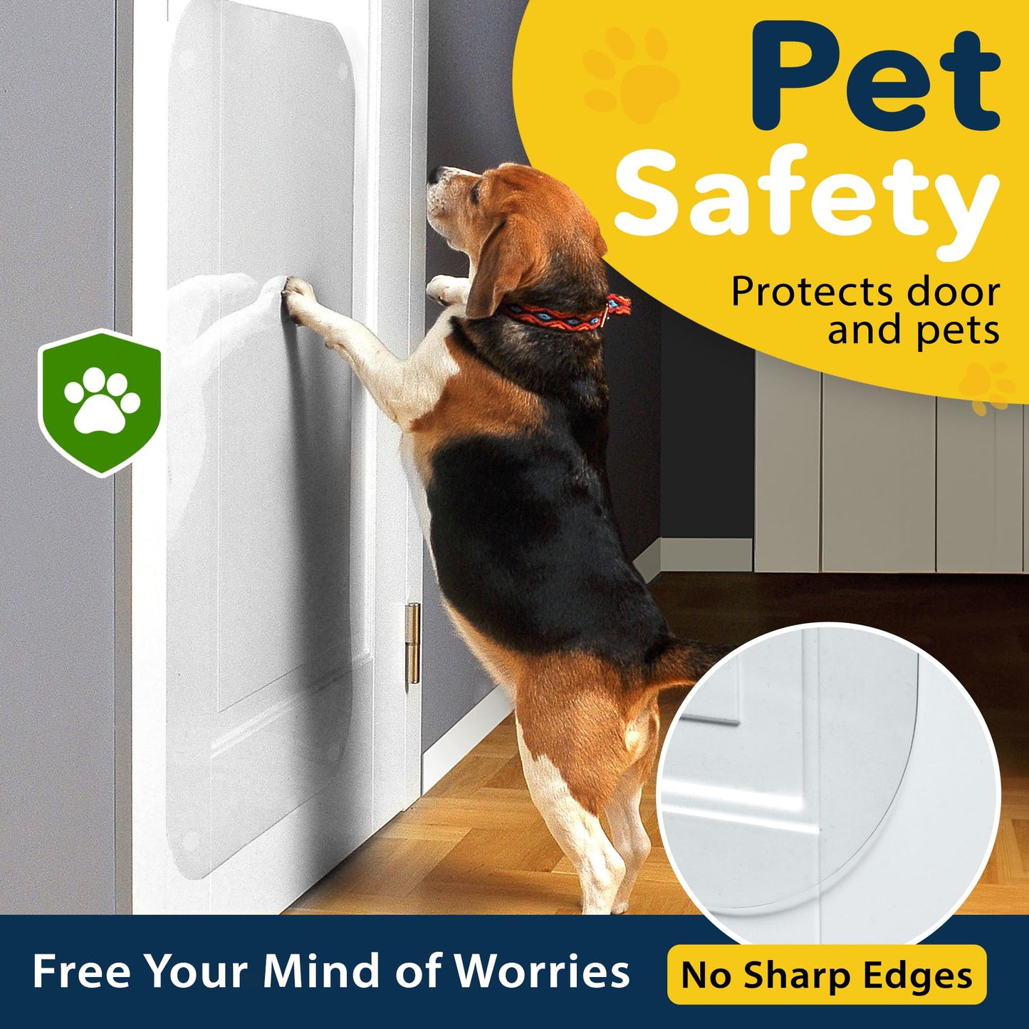 PROTECTO Heavy Duty Door Protector - 35.5 x 24, Clear Plastic, For Dogs & Cats