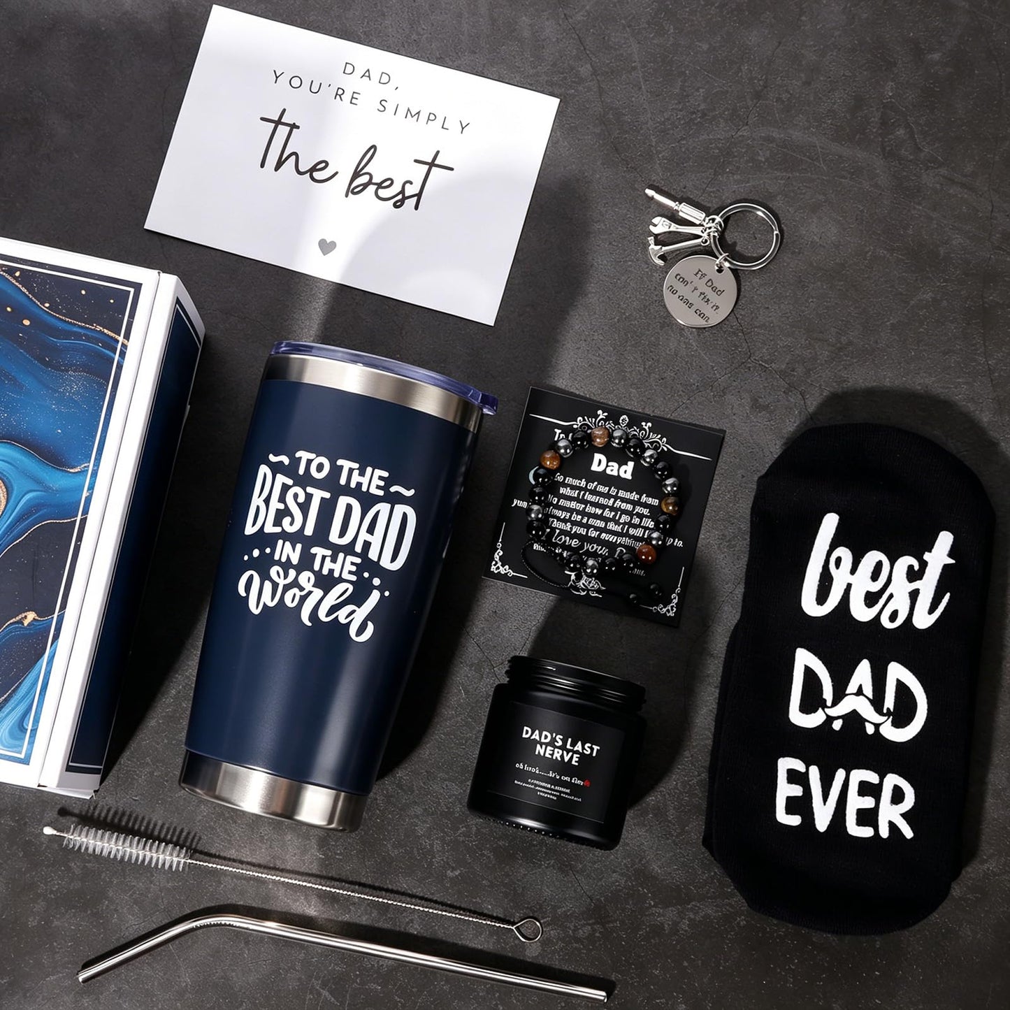 Gifts for Dads,Fathers Day, Birthday, Christmas Gift from Daughter or Son Dads Birthday Gifts Presents Basket Ideas for Best Dad Ever
