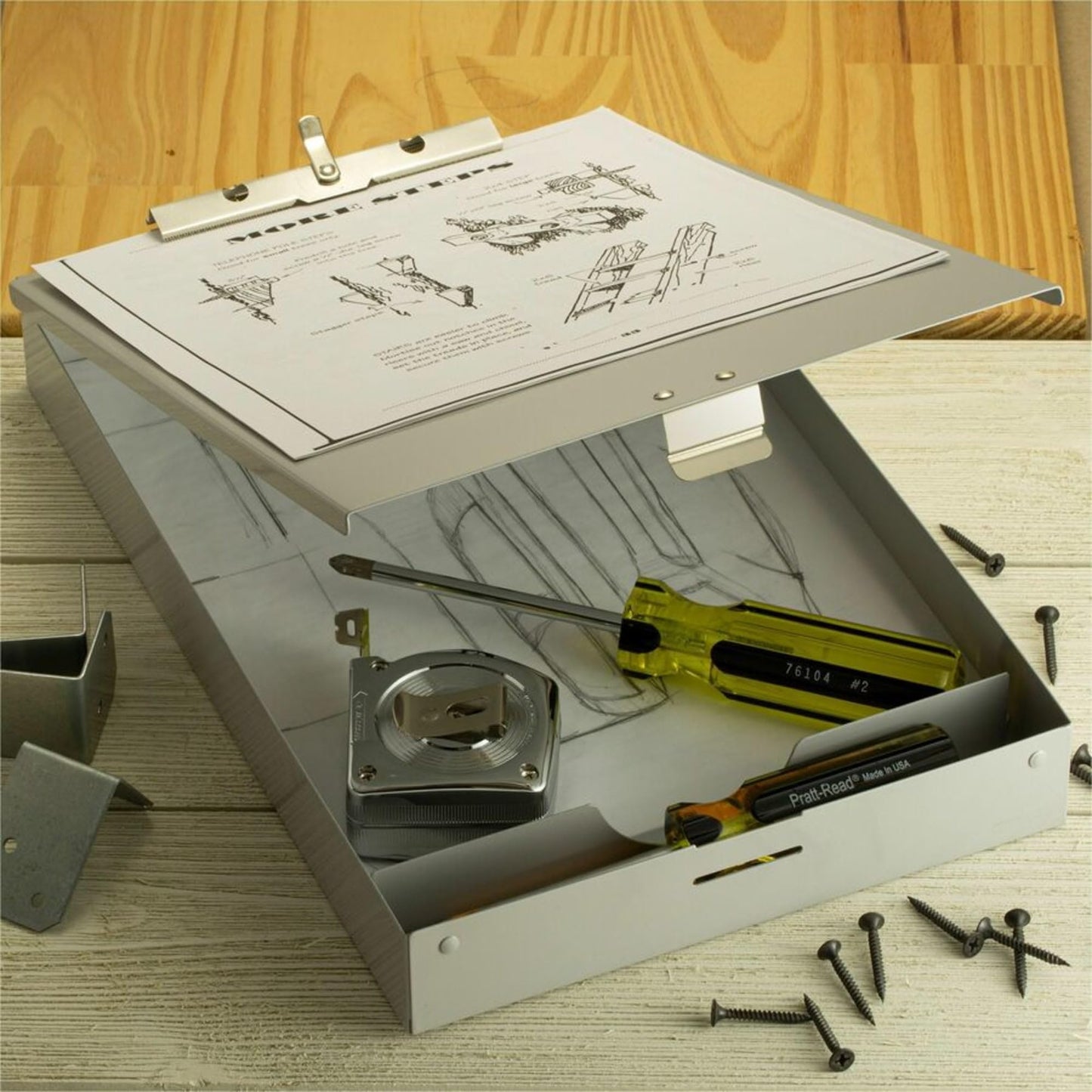 OfficemateOIC Aluminum Forms Storage Clipboard, 8.5 x 12 Inch (83200)