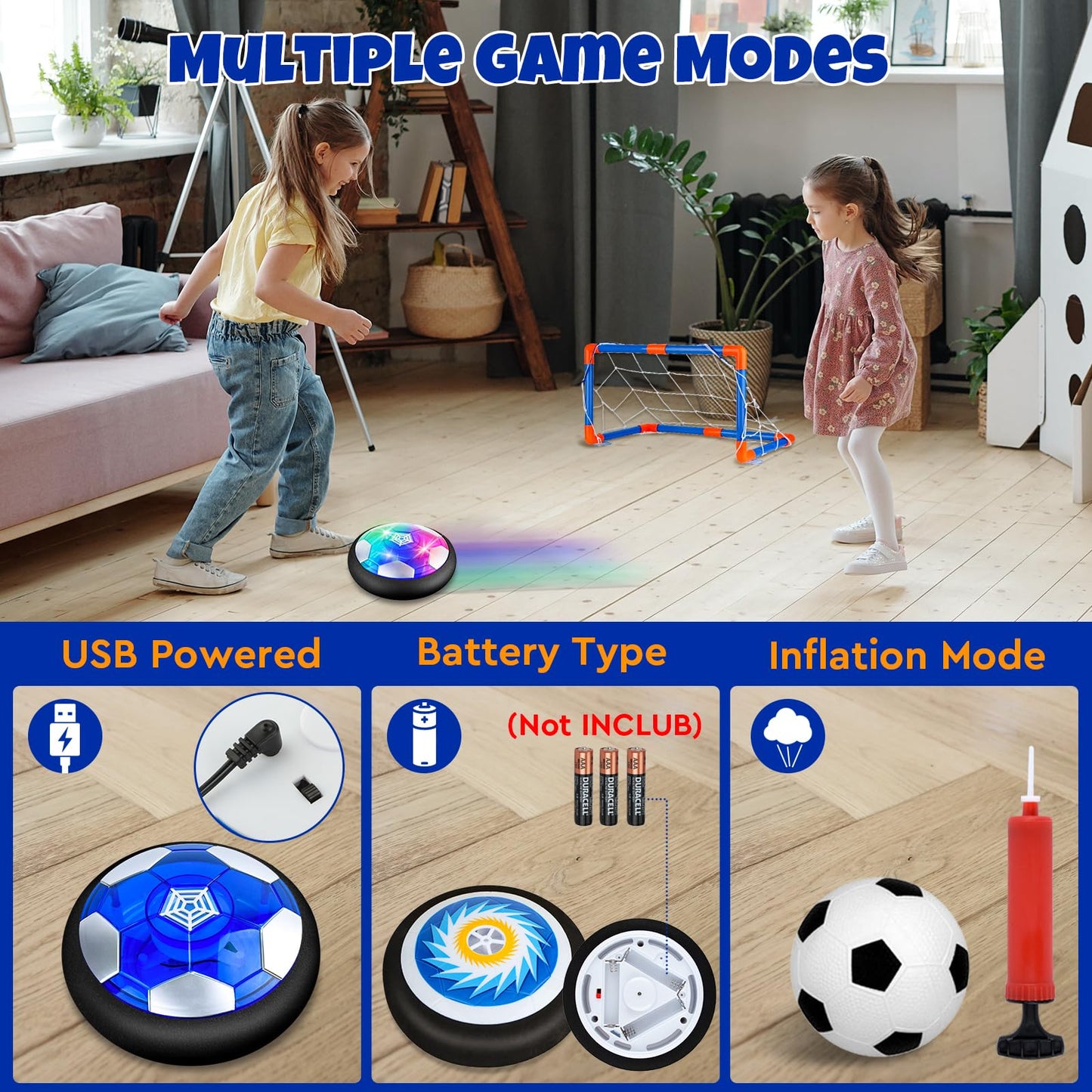 MewVeer Hockey Soccer Ball Set Boys Toys for 3+ Year Old Kids - Indoor & Outdoor Game with 2 Goals - Perfect Hockey and Soccer Ball Sports Gifts