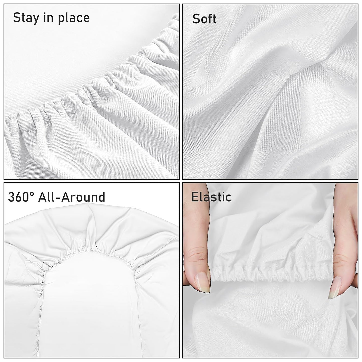 10 Pack Bedding Twin Fitted Sheets Bulk Fitted Bed Twin Size Sheet 39'' x 75'' Single Size Bottom Sheets up to 12 Inches, Ideal for School Dormitory Home Salons Hotels (White)