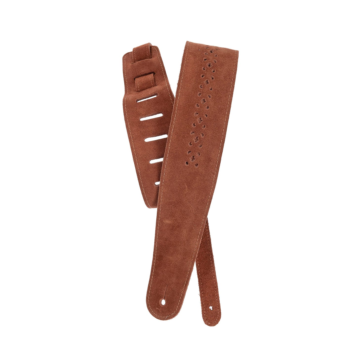 Planet Waves 25PRF04 Vented Leather Guitar Strap - Camel Suede Rosette