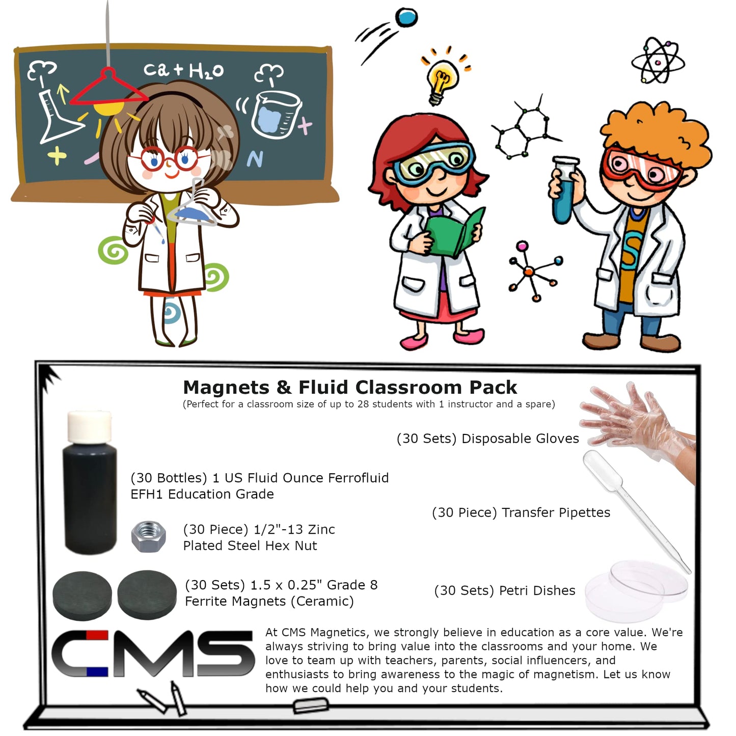 CMS Magnetics® Magnetic Ferrofluid for Fun! 2 OZ. Packed with Gloves and Dropper