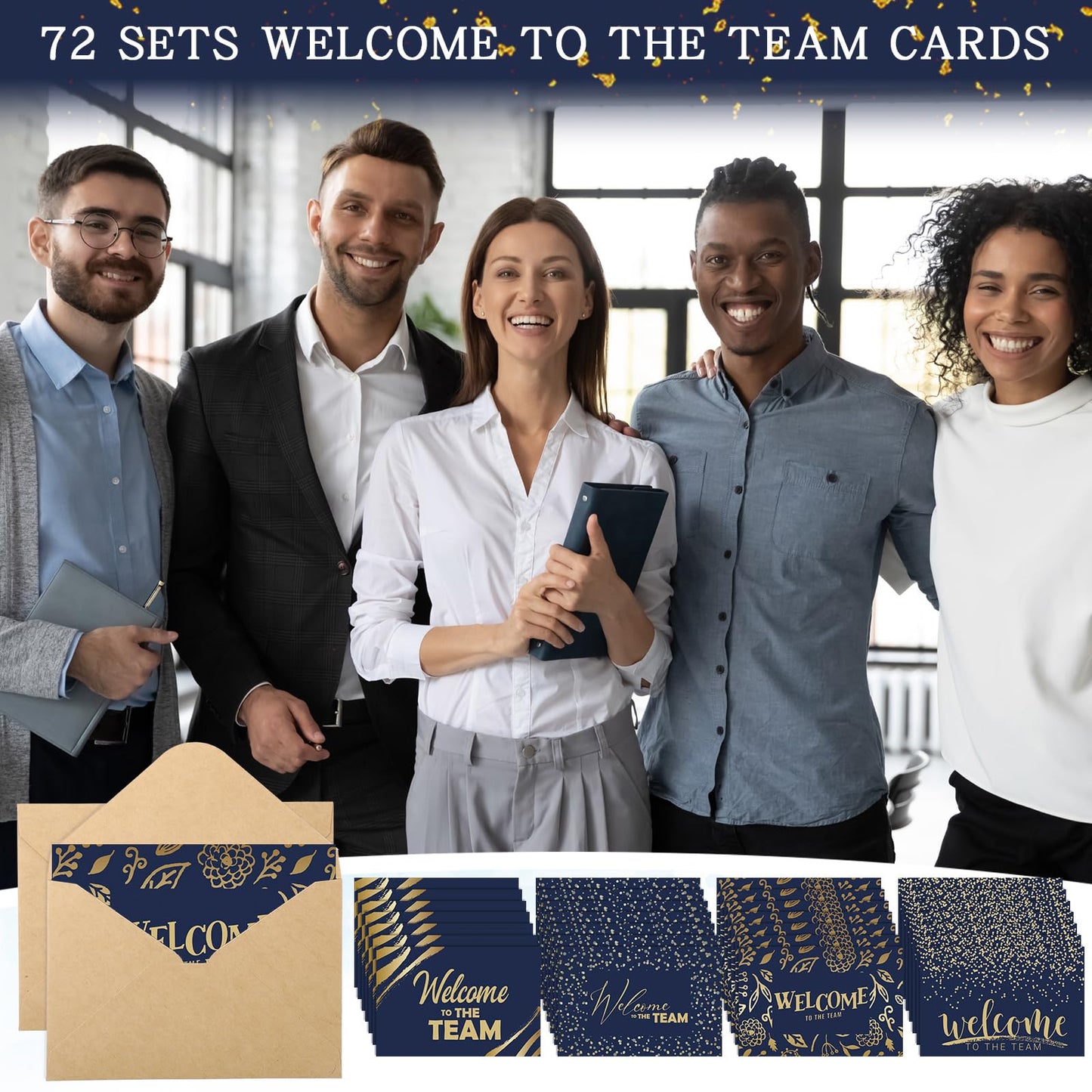 Jetec 72 Sets 4 x 6 Welcome to The Team Gift Cards Welcome to The Team Cards with Envelopes and Stickers Inside Greeting Card Thank You Gifts for New Hire Employees Staff Coworker
