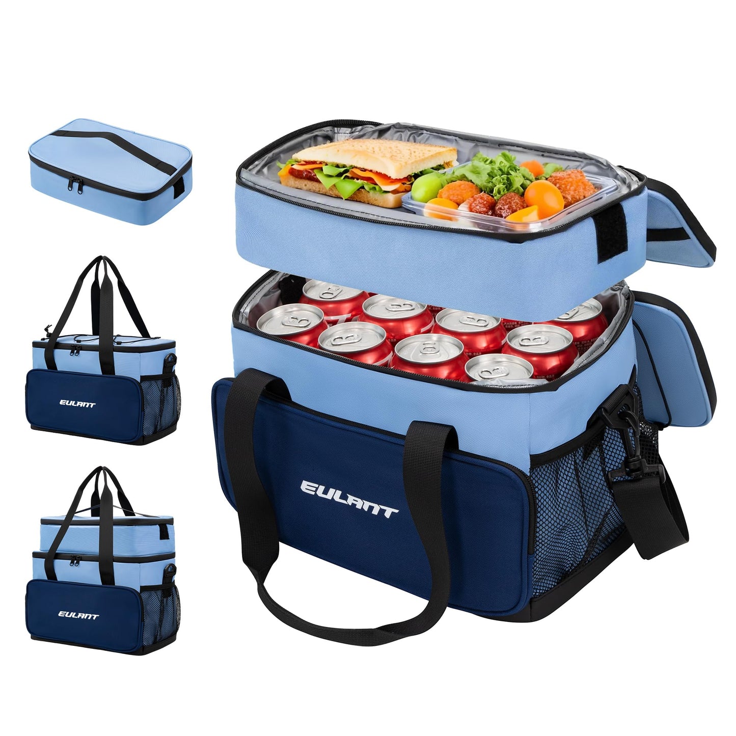 EULANT Large Waterproof Insulated Cooler Bag Lunch Bag Box,Collapsible Insulated Ice Chest Leak-Proof Cooler Bag for Men & Women Work Outdoor Beach Trips