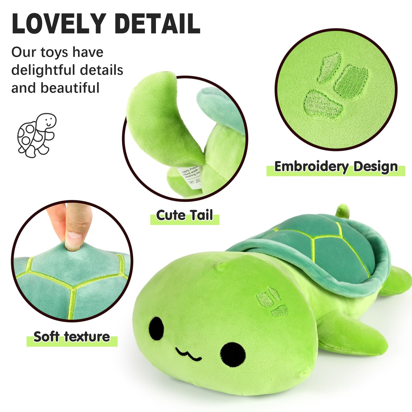 Onsoyours Cute Turtle Plush, Soft Stuffed Animal Salamander Plush Pillow, Tortoise Kawaii Plushie Toy for Kids (Turtle, 13")