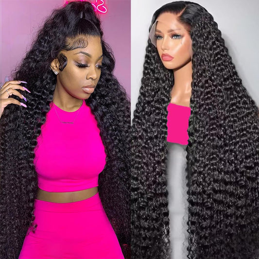 230% Density 13X6 28 Inch Deep Wave Lace Front Wigs Human Hair Curly Human Hair Wig Wet and Wavy HD Lace Front Wig Human Hair Pre Plucked Frontal Wigs Human Hair