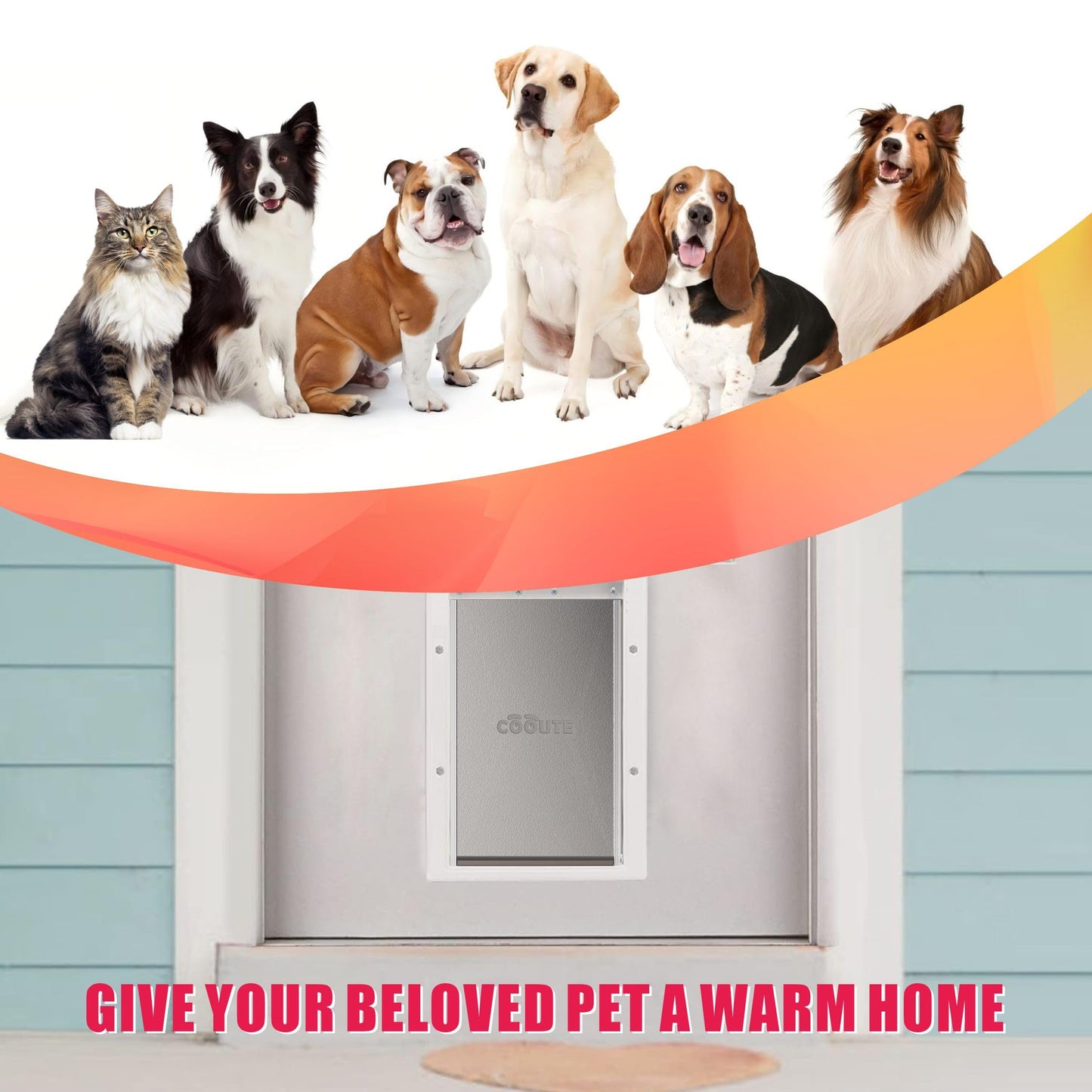 Cooute 2 Pack Dog Door Replacement Flap with Magnetic Closure, Compatible with PetSafe Freedom Dog and Cat Door PAC11-11039 Large 10 1/4" w x 17" h Pet Door Flap with Screws