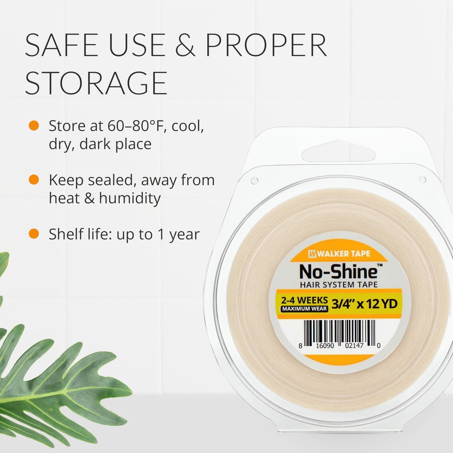 No Shine Bonding Double Sided Tape 3/4" x 12 Yard Hair System Roll by Walker Tape (WKR-NS-M2)