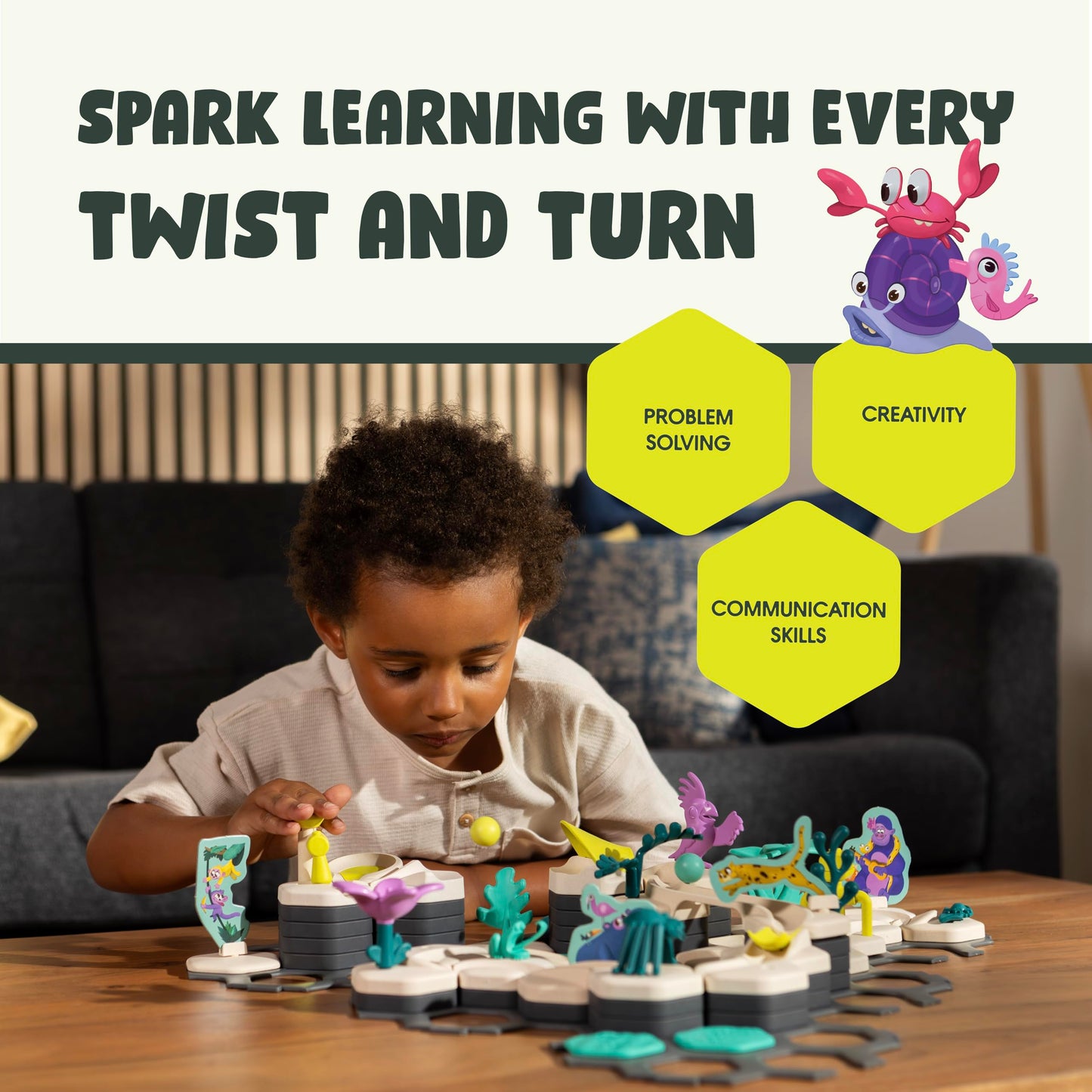 Ravensburger GraviTrax Junior Starter Set - My Ocean - 58-Piece Marble Run Game - Fun and Educational Preschool Marble Construction - STEM-Friendly, Interactive Learning - Kids Age 3 and Older