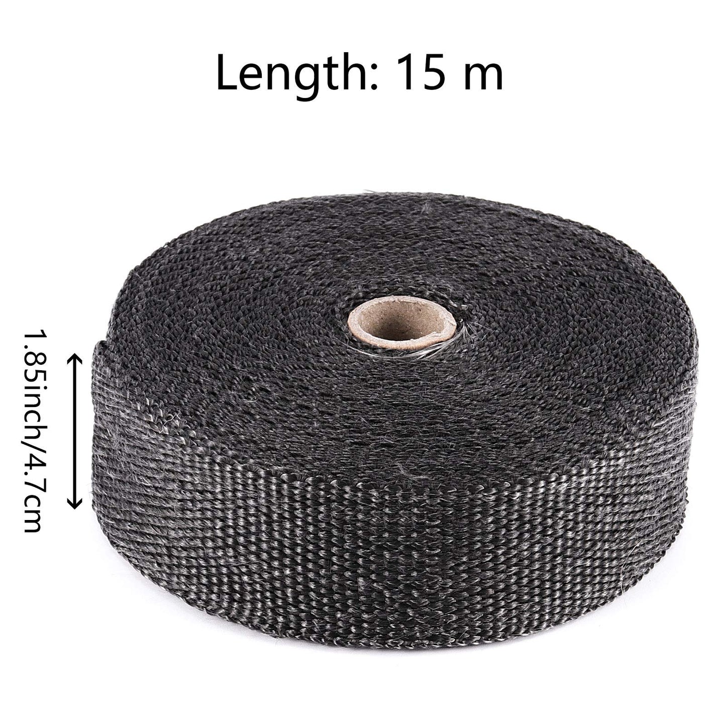 ZOENHOU 2 Rolls 2 Inch x 50 Feet Exhaust Heat Header Wrap, Fiberglass Pipe Wrap with 20 Stainless Ties, Black Exhaust Heat Shield Tape for Machine Manifold Exhaust Pipes