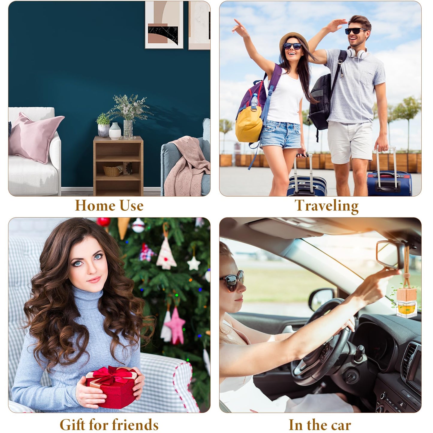 50 Pcs Hanging Car Air Freshener, Empty Glass Car Diffuser Bottles, Refillable Perfume Bottle Freshener Diffuser Bottle Pendant for Essential Oil Fragrance Aromatherapy Bottle Ornament