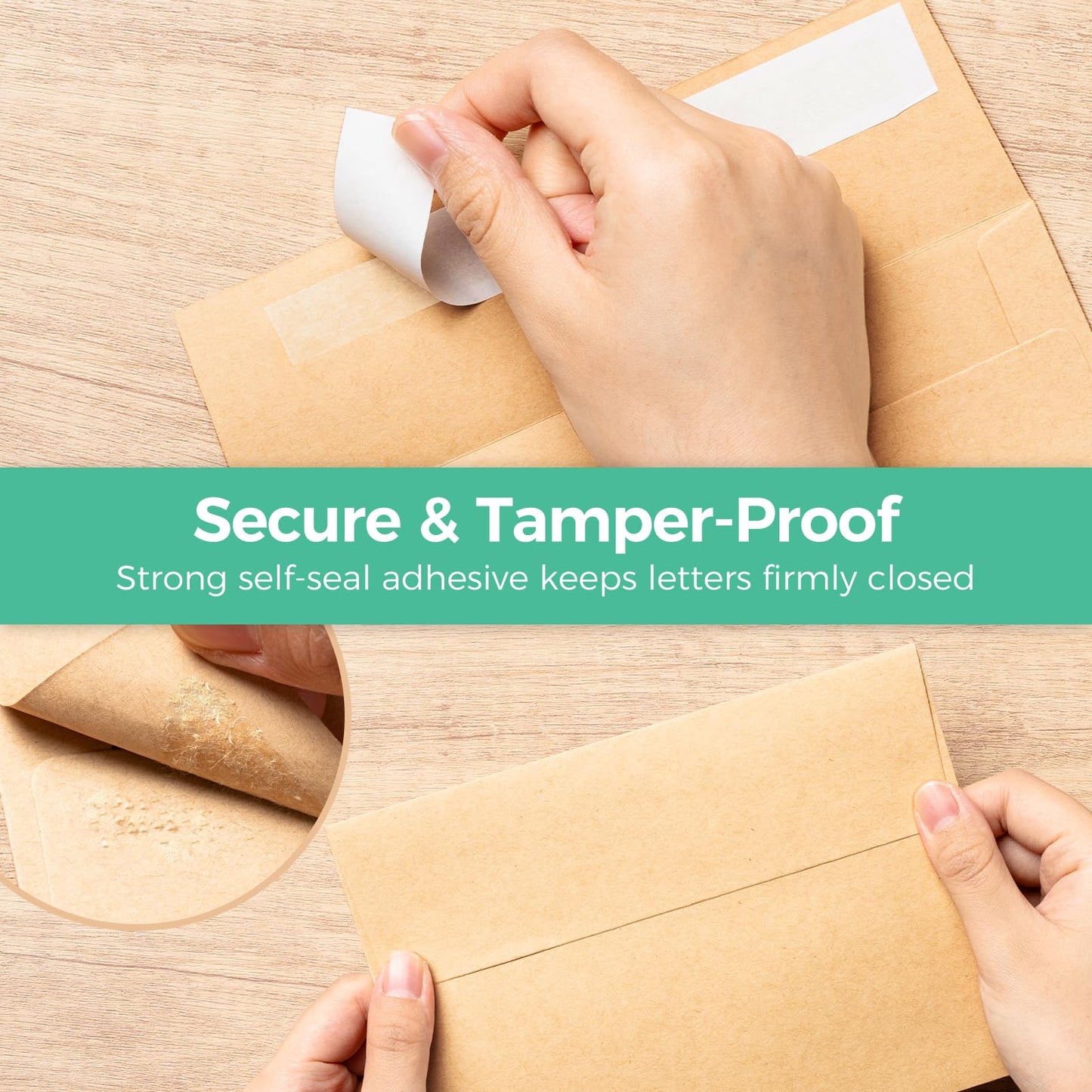 5x7 Kraft Envelopes 250 Pack, Ohuhu A7 Brown Envelopes, Printable Envelopes Perfect for Wedding, 5x7 Photos, Baby Shower, Birthday, Party, Invitations - Peel, Press & Self Seal