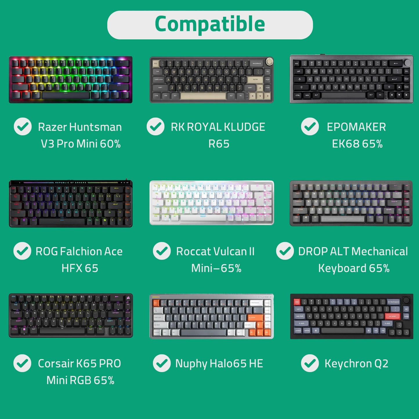 Geekria 65% Keyboard Hard Shell Case, Compatible with Razer Huntsman V3 Pro Mini, ASUS ROG Falchion Ace HFX 65%, Keychron Q2/ Q2 Pro/ V2, Travel Carrying Bag for 68 Keys Keyboard (Dark Gray)