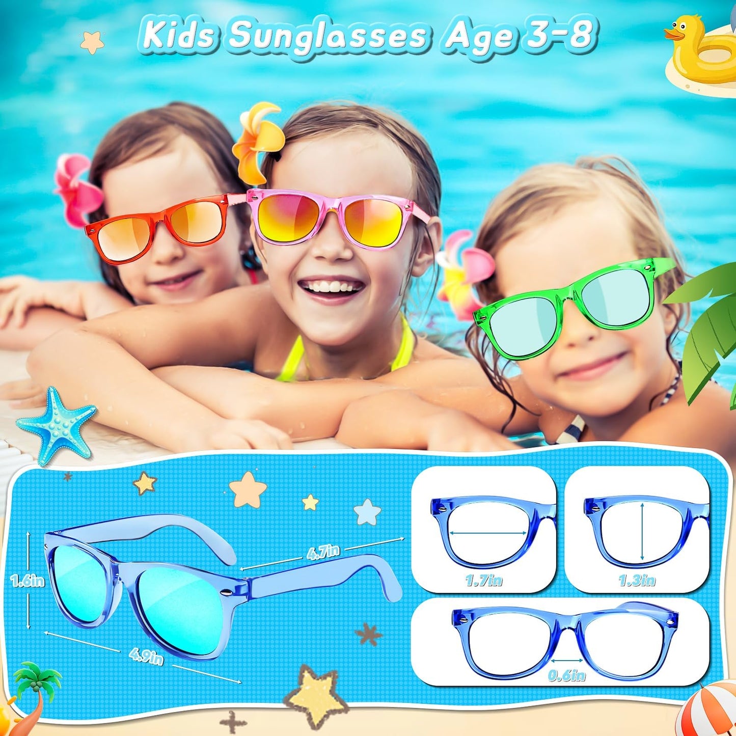 Kids Sunglasses Party Favors - Boys Girls Neon Sunglasses with UV400 Protection for Kids Goodie Bags Stuffers (32 Packs)