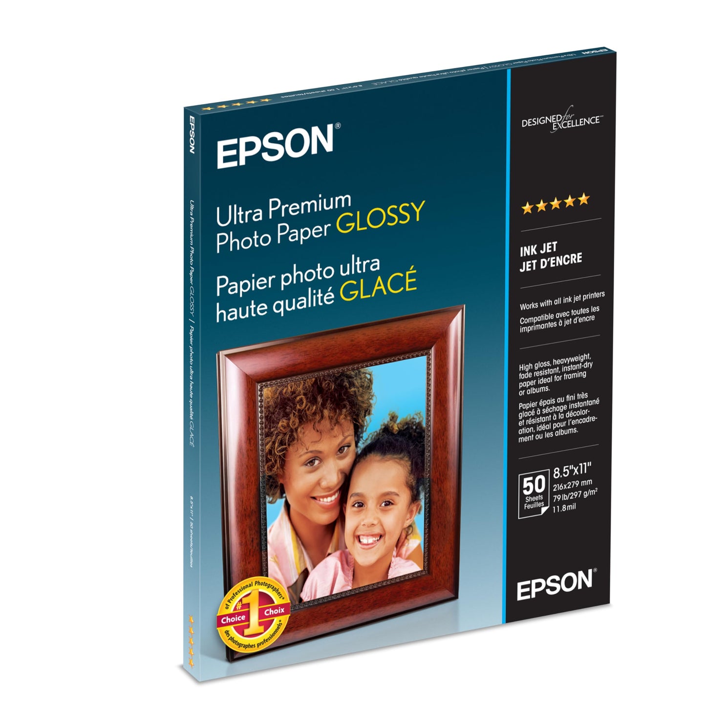 Epson S042175 Ultra premium Photo Paper Glossy, Letter, 50 Sheets Ink