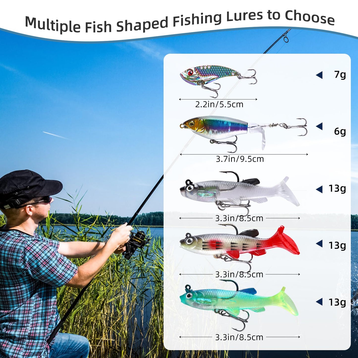 AnExer Advent Calendar Fishing - 24 Days of Christmas Countdown Calendar Fishing Lures Set for Fisher Men Adults Teens, Xmas Surprise Gifts for Father, Grandpa, Brother and Boyfriend